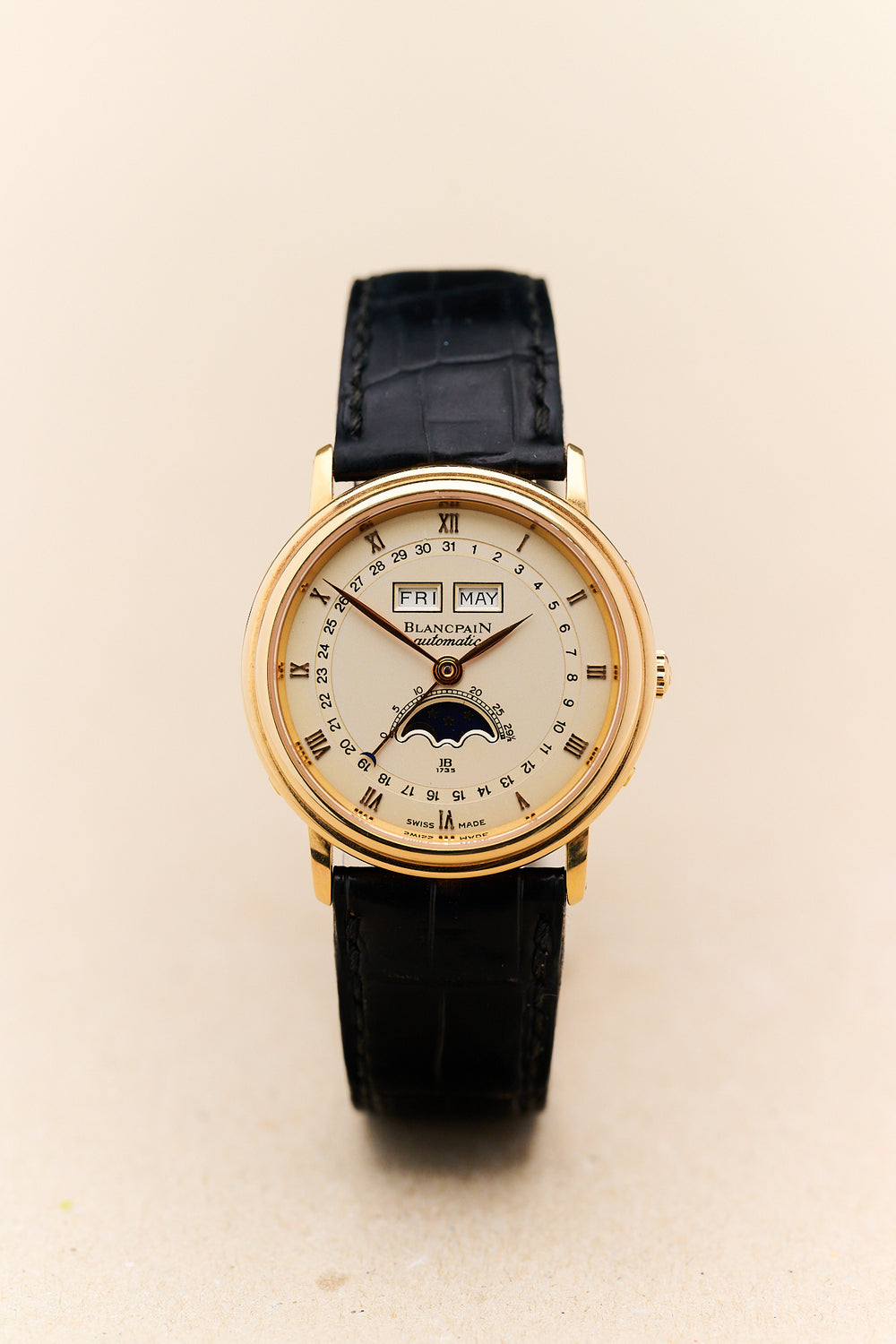 BLANCPAIN VILLERET COMPLETE CALENDAR MOONPHASE 18K YELLOW GOLD