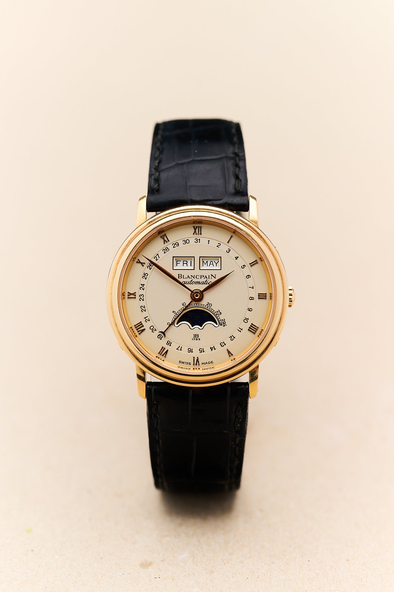 BLANCPAIN VILLERET COMPLETE CALENDAR MOONPHASE 18K YELLOW GOLD