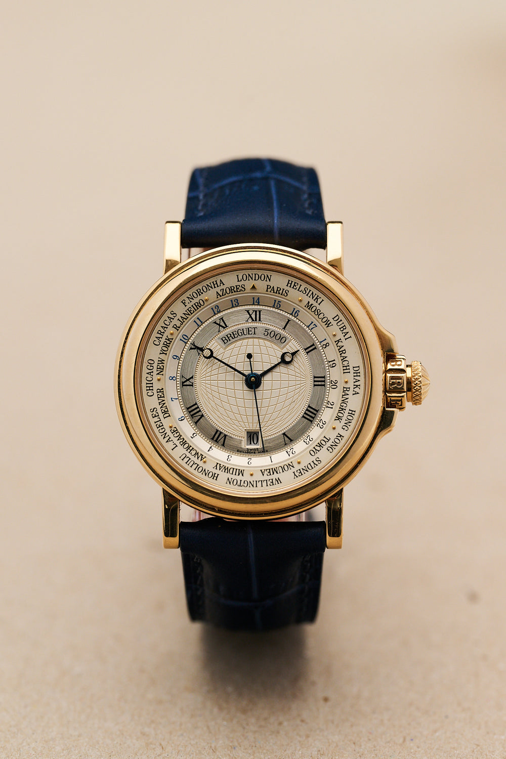 BREGUET MARINE 18K YELLOW GOLD 'HORA MUNDI' 3700BA