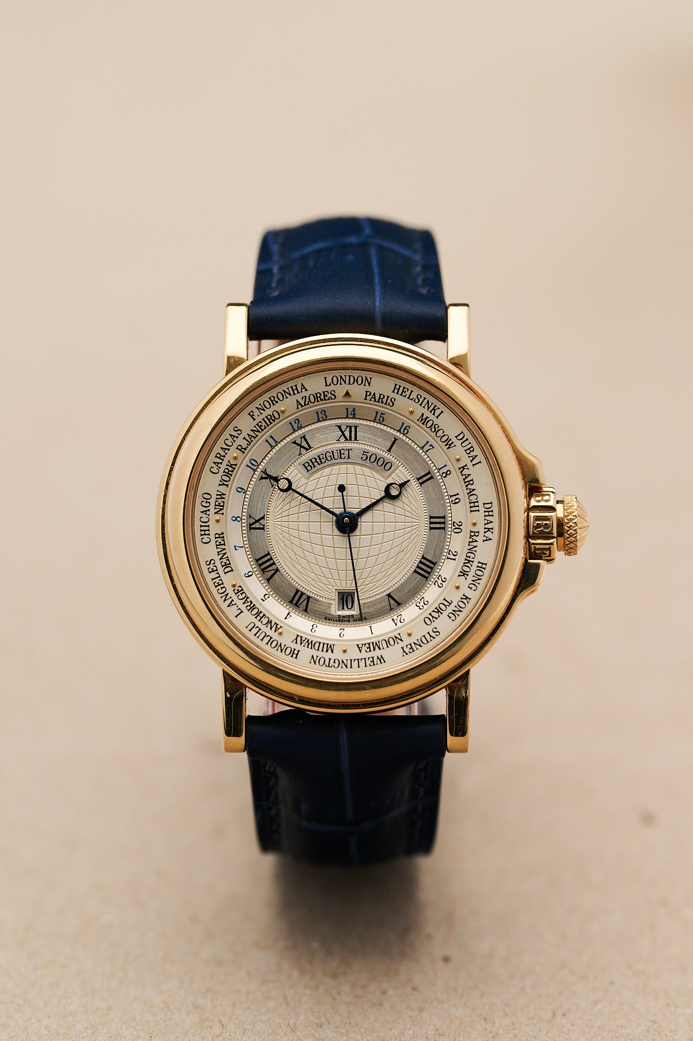 BREGUET MARINE 18K YELLOW GOLD 'HORA MUNDI' 3700BA
