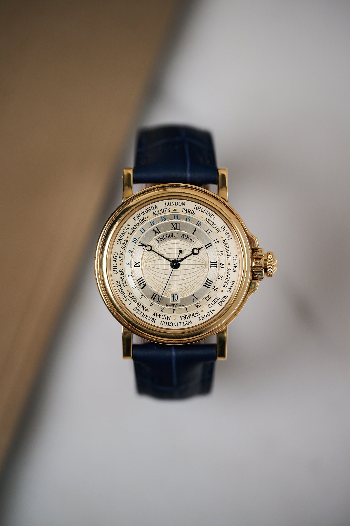 BREGUET MARINE 18K YELLOW GOLD 'HORA MUNDI' 3700BA