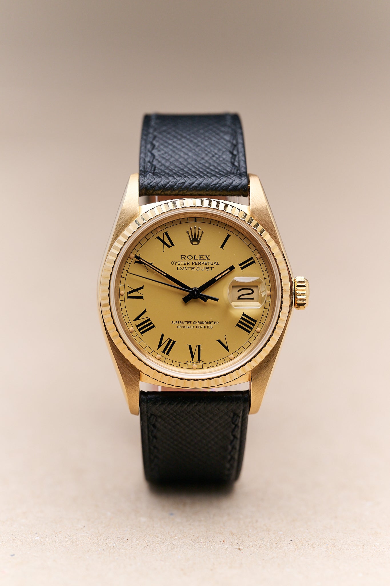 ROLEX DATEJUST 16018 YELLOW GOLD 'LEMON BUCKLEY DIAL'