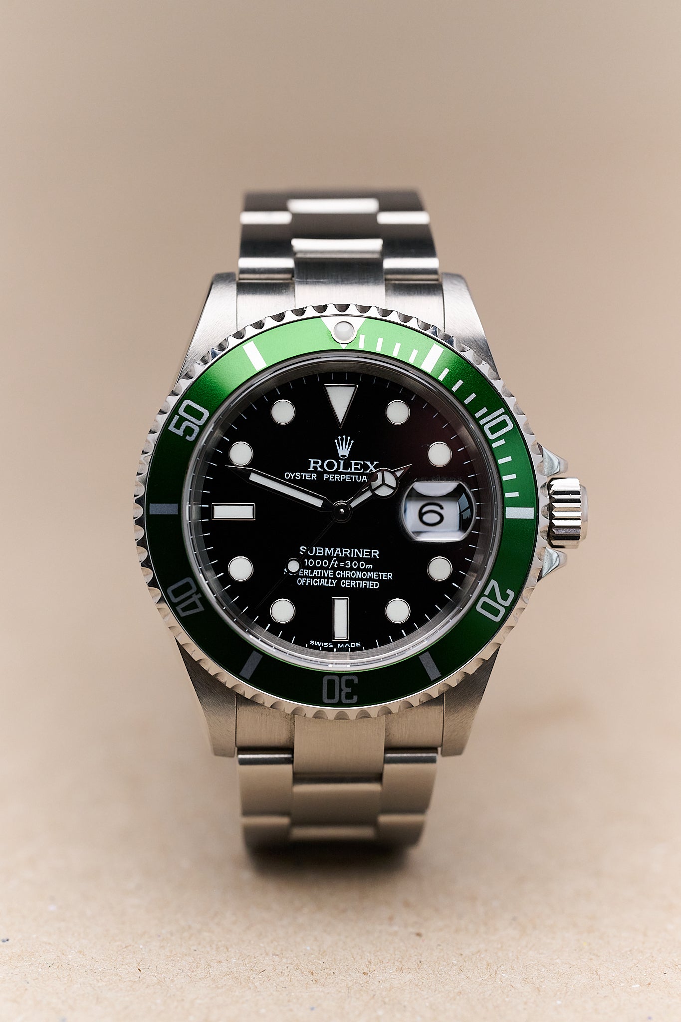 ROLEX SUBMARINER DATE 16610LV FLAT FOUR 'ERROR DIAL' NOS