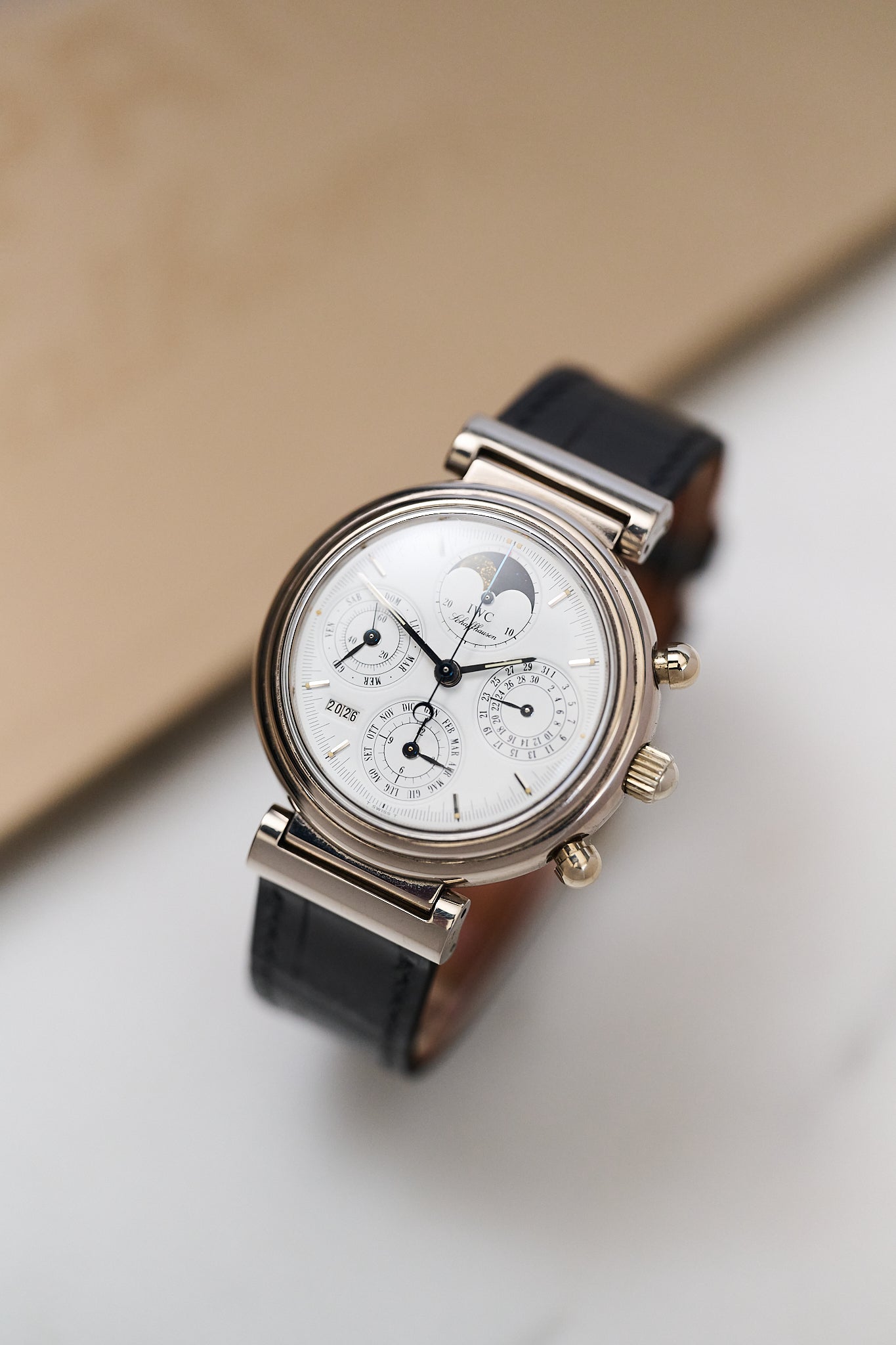 IWC DA VINCI 18K WHITE GOLD 'PERPETUAL CALENDAR 'CHRONOGRAPH'