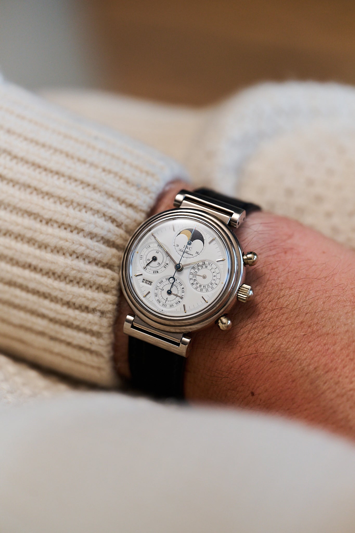 IWC DA VINCI 18K WHITE GOLD 'PERPETUAL CALENDAR 'CHRONOGRAPH'