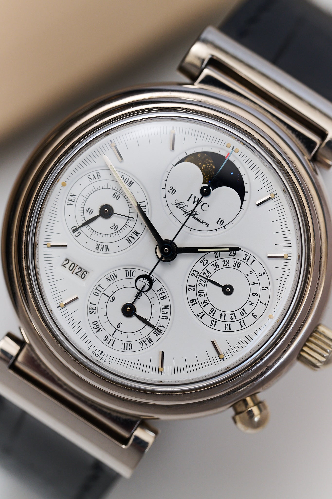IWC DA VINCI 18K WHITE GOLD 'PERPETUAL CALENDAR 'CHRONOGRAPH'