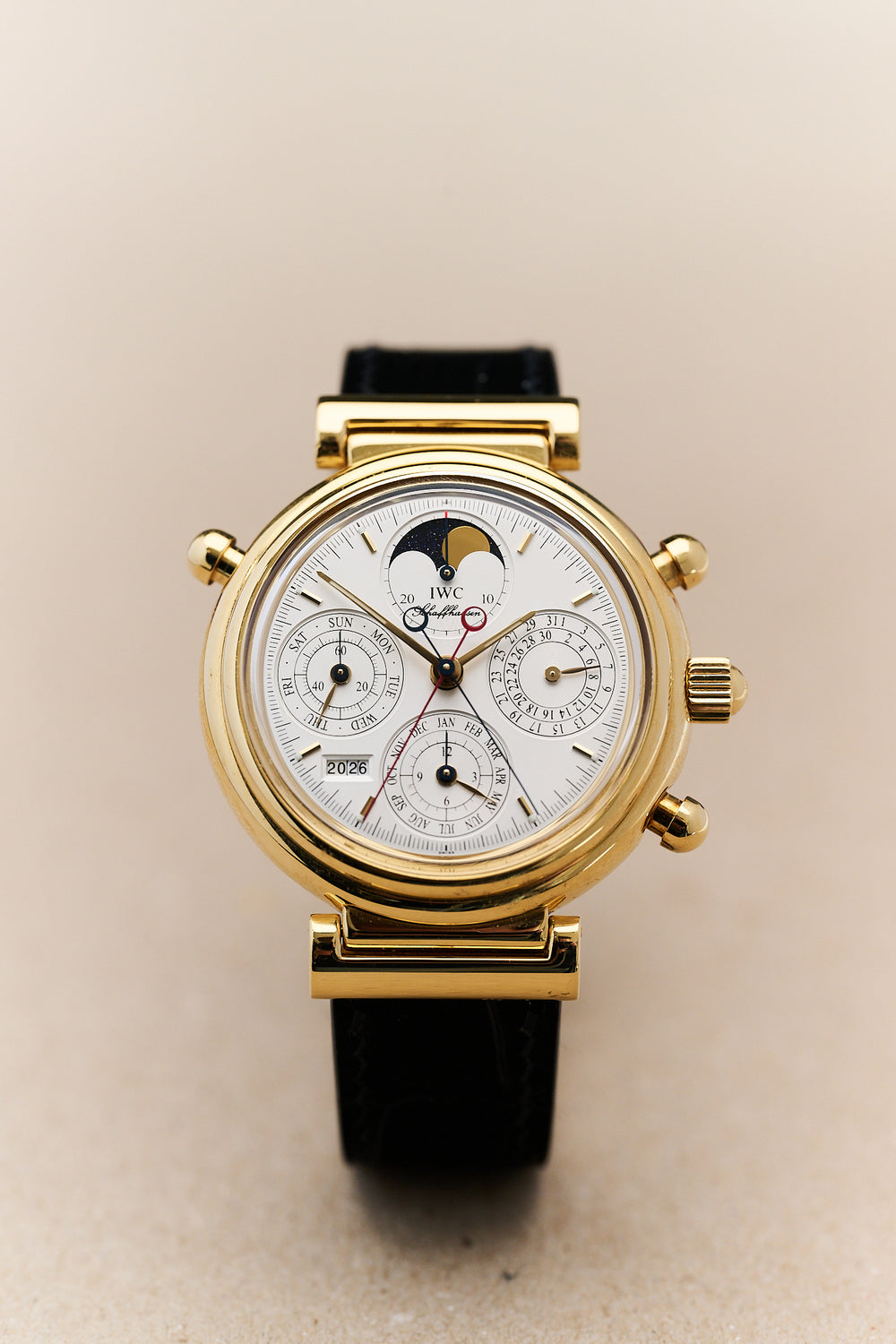 IWC DA VINCI 18K YELLOW GOLD PERPETUAL CALENDAR CHRONOGRAPH 'RATTRAPANTE'