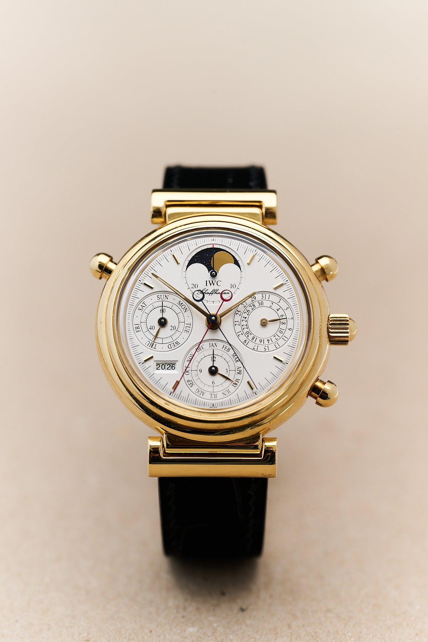 IWC DA VINCI 18K YELLOW GOLD PERPETUAL CALENDAR CHRONOGRAPH 'RATTRAPANTE'