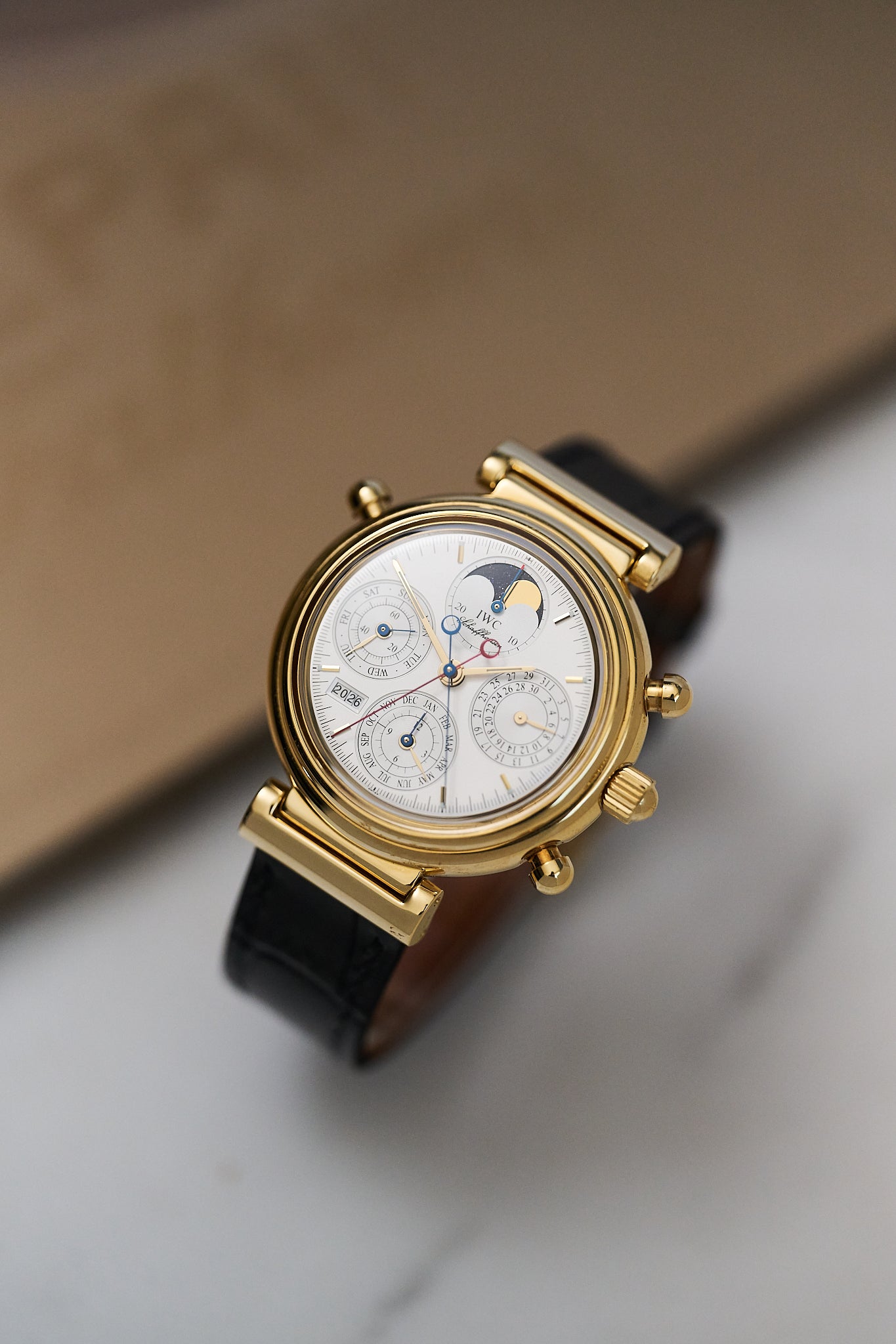 IWC DA VINCI 18K YELLOW GOLD PERPETUAL CALENDAR CHRONOGRAPH 'RATTRAPANTE'