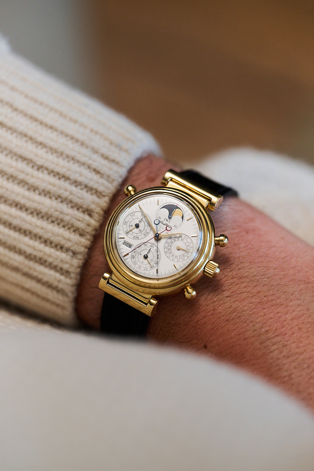 IWC DA VINCI 18K YELLOW GOLD PERPETUAL CALENDAR CHRONOGRAPH 'RATTRAPANTE'