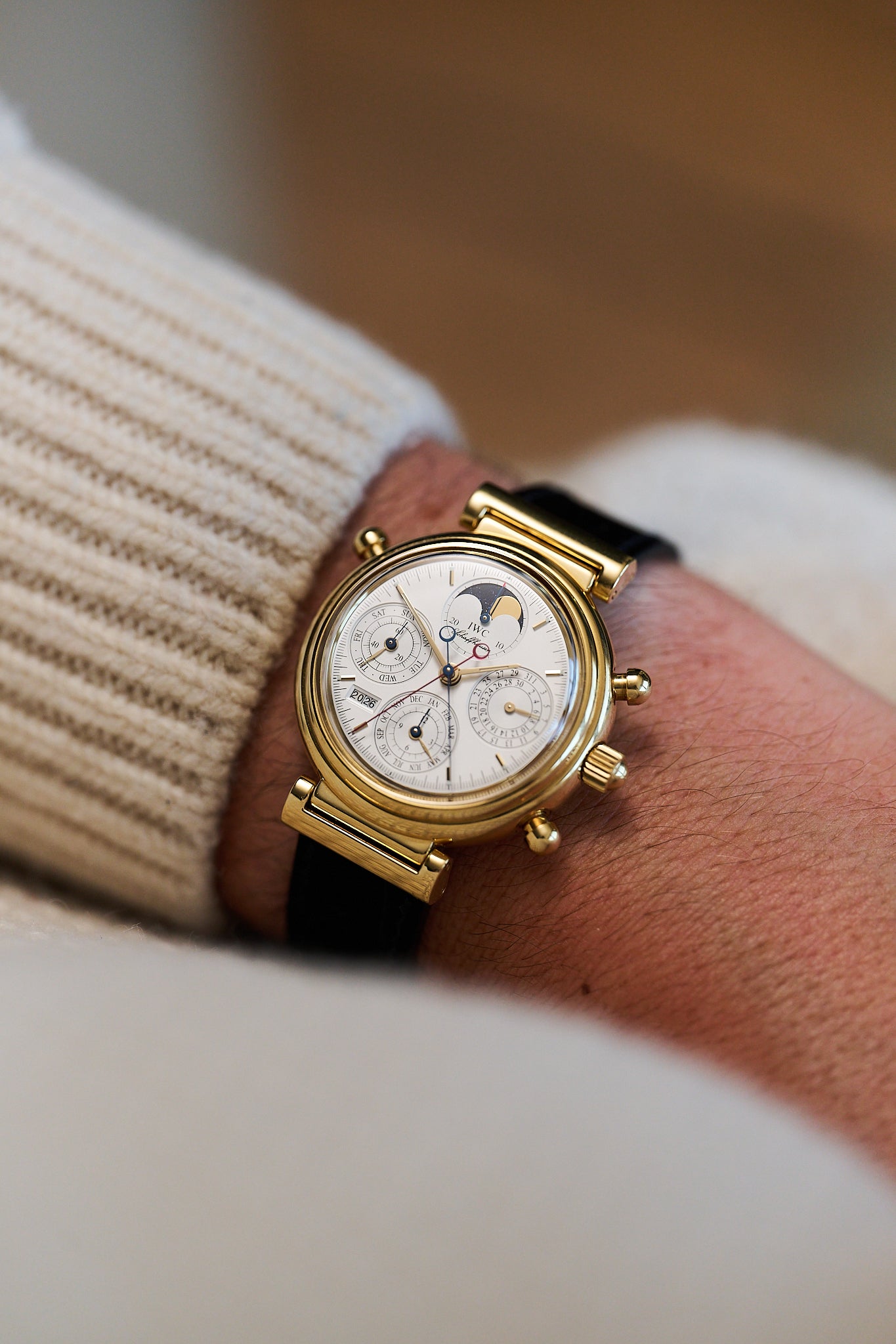IWC DA VINCI 18K YELLOW GOLD PERPETUAL CALENDAR CHRONOGRAPH 'RATTRAPANTE'