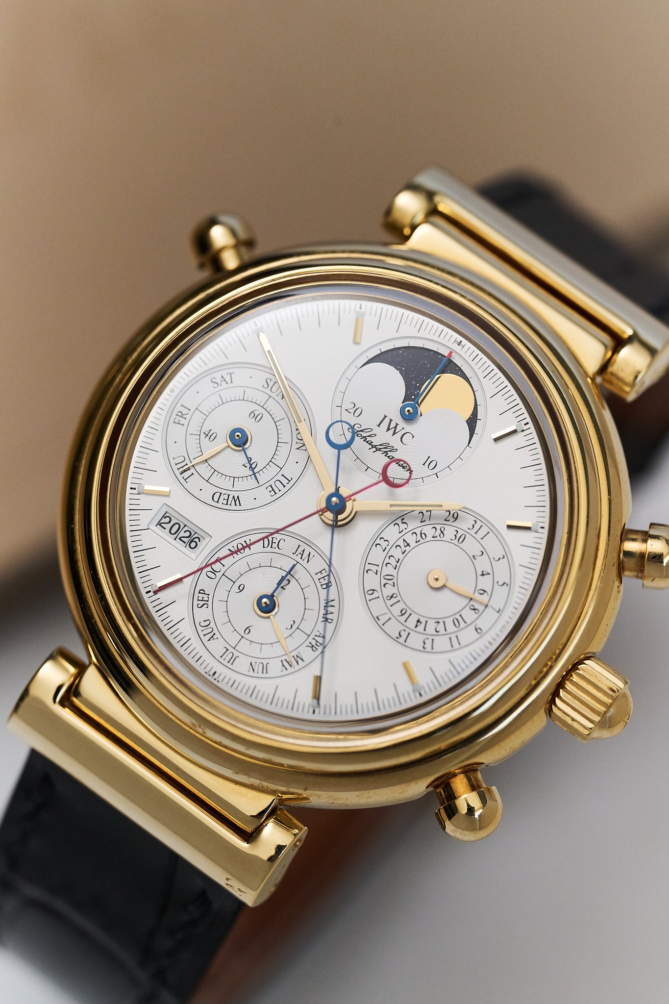 IWC DA VINCI 18K YELLOW GOLD PERPETUAL CALENDAR CHRONOGRAPH 'RATTRAPANTE'