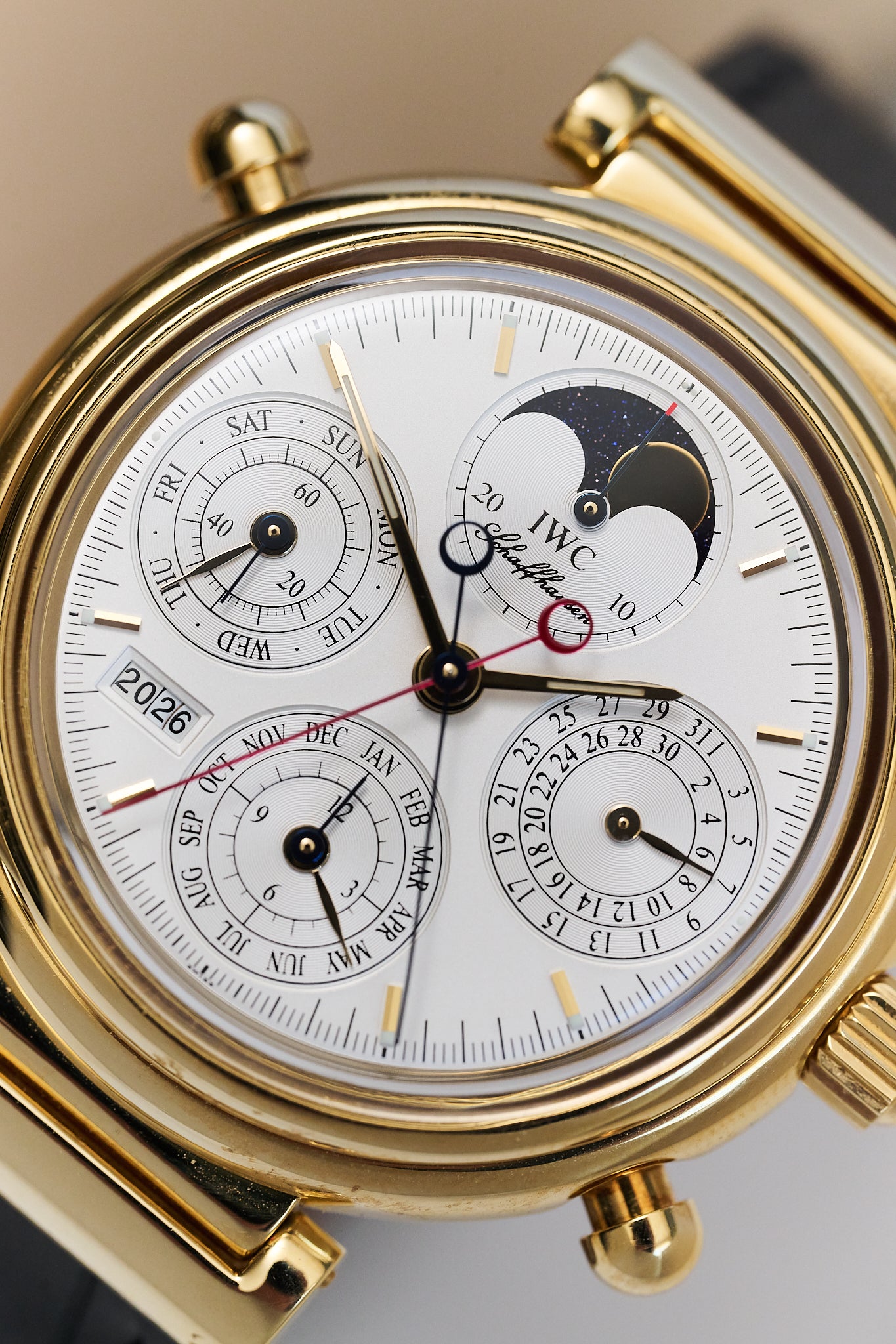 IWC DA VINCI 18K YELLOW GOLD PERPETUAL CALENDAR CHRONOGRAPH 'RATTRAPANTE'