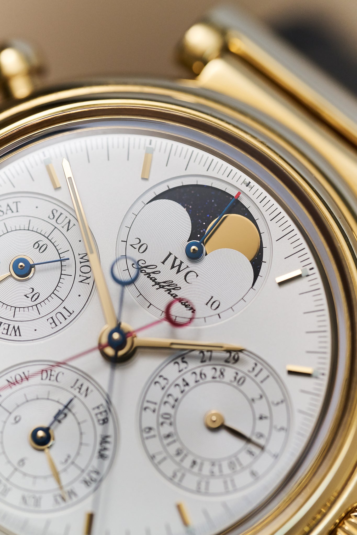 IWC DA VINCI 18K YELLOW GOLD PERPETUAL CALENDAR CHRONOGRAPH 'RATTRAPANTE'