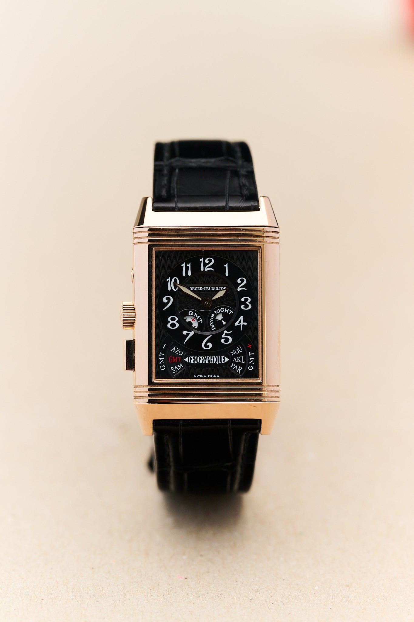 JAEGER-LECOULTRE REVERSO 270.2.58 18K ROSE GOLD 'GÉOGRAPHIQUE' FULL SET