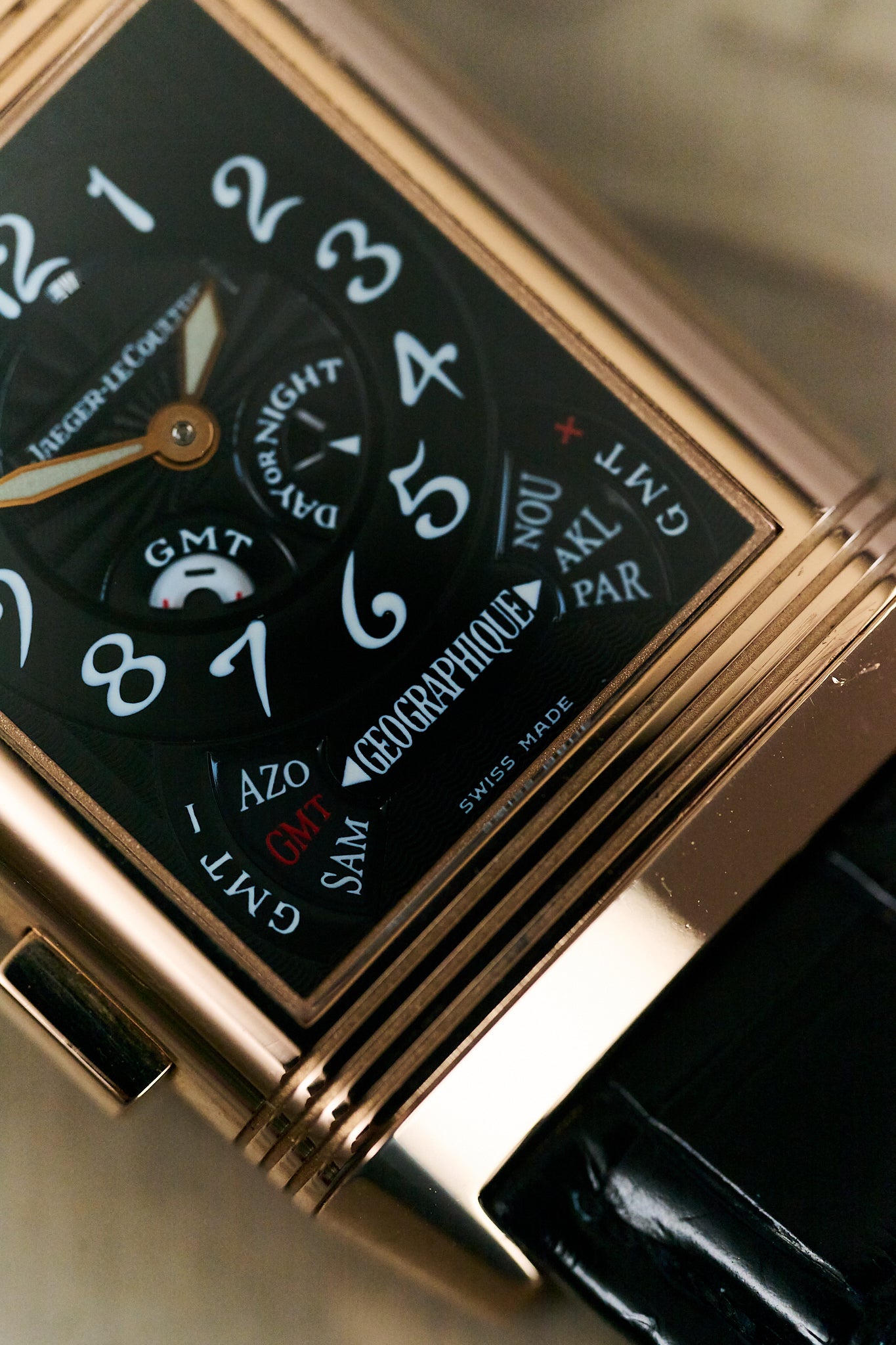 JAEGER-LECOULTRE REVERSO 270.2.58 18K ROSE GOLD 'GÉOGRAPHIQUE' FULL SET
