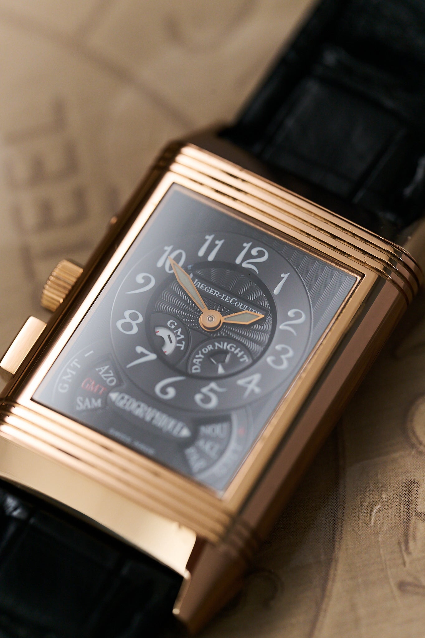 JAEGER-LECOULTRE REVERSO 270.2.58 18K ROSE GOLD 'GÉOGRAPHIQUE' FULL SET