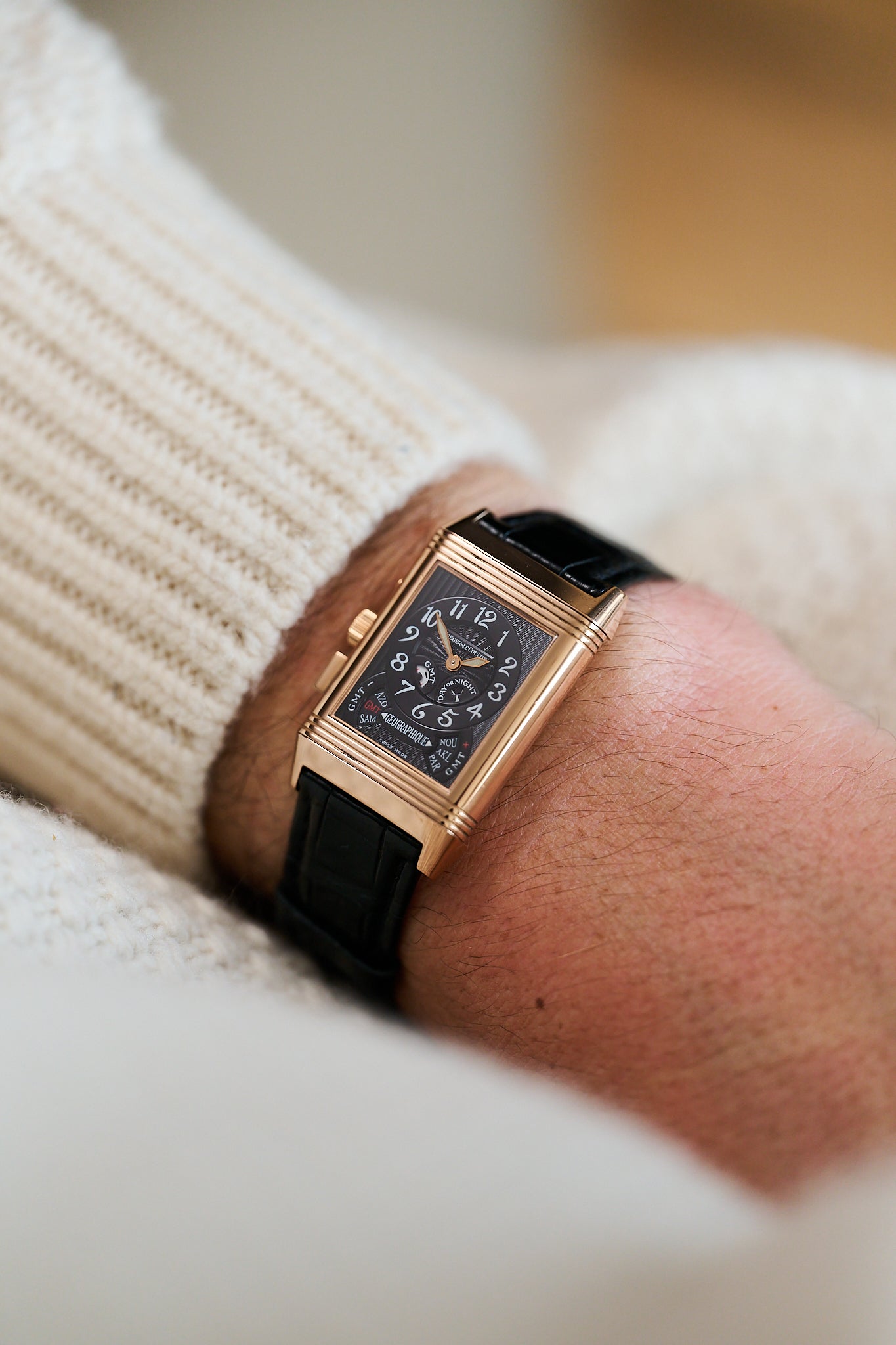 JAEGER-LECOULTRE REVERSO 270.2.58 18K ROSE GOLD 'GÉOGRAPHIQUE' FULL SET