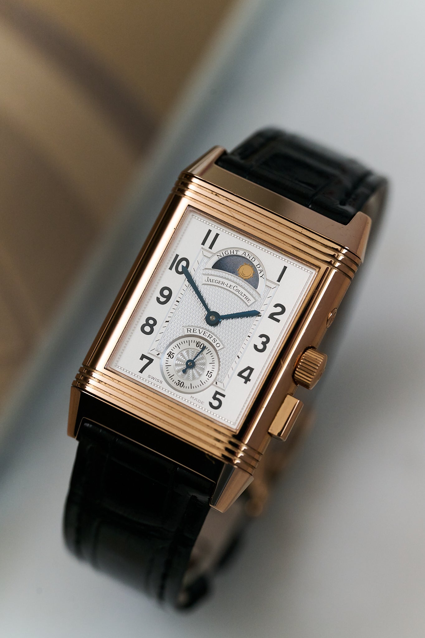 JAEGER-LECOULTRE REVERSO 270.2.58 18K ROSE GOLD 'GÉOGRAPHIQUE' FULL SET