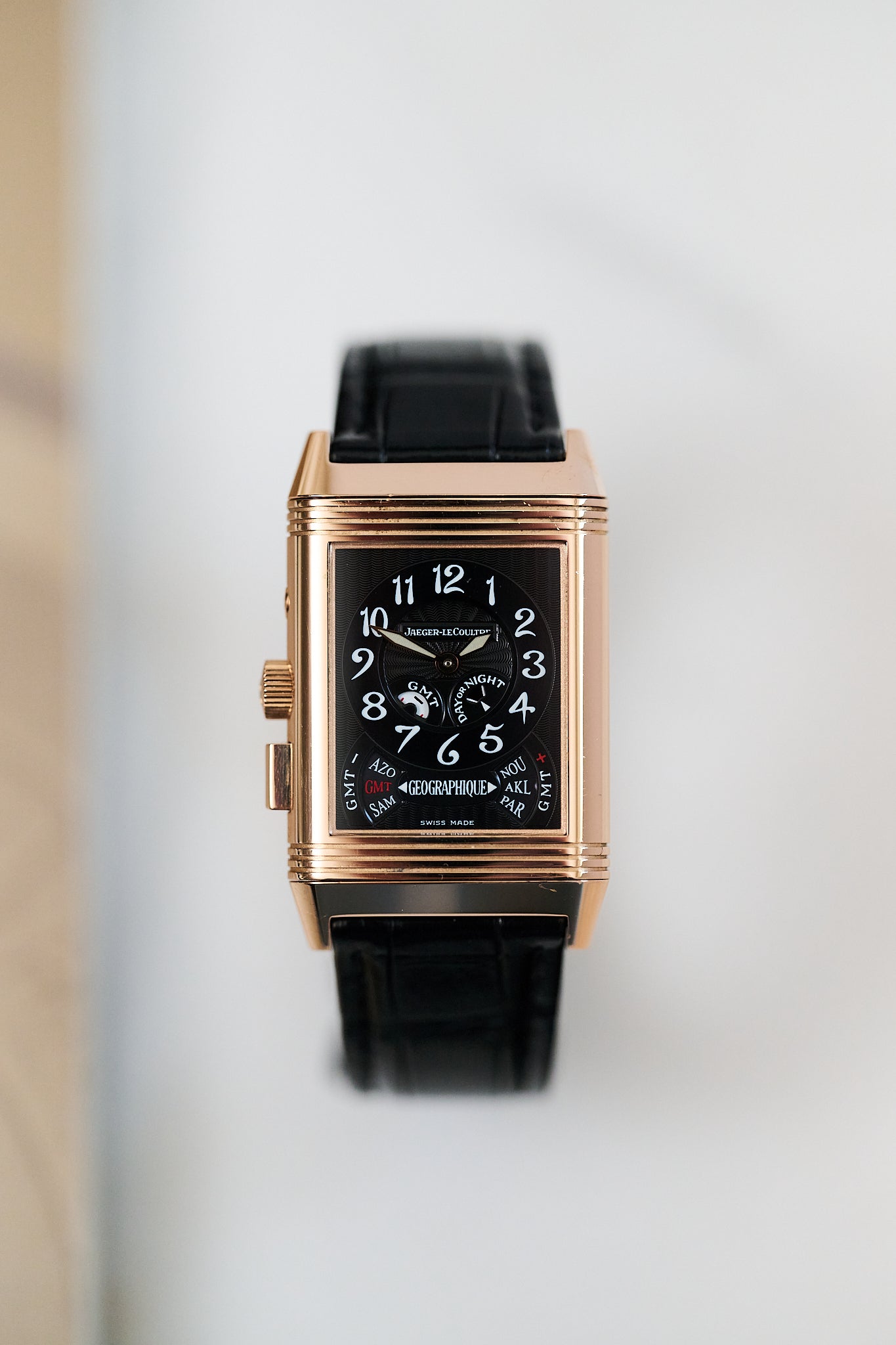 JAEGER-LECOULTRE REVERSO 270.2.58 18K ROSE GOLD 'GÉOGRAPHIQUE' FULL SET
