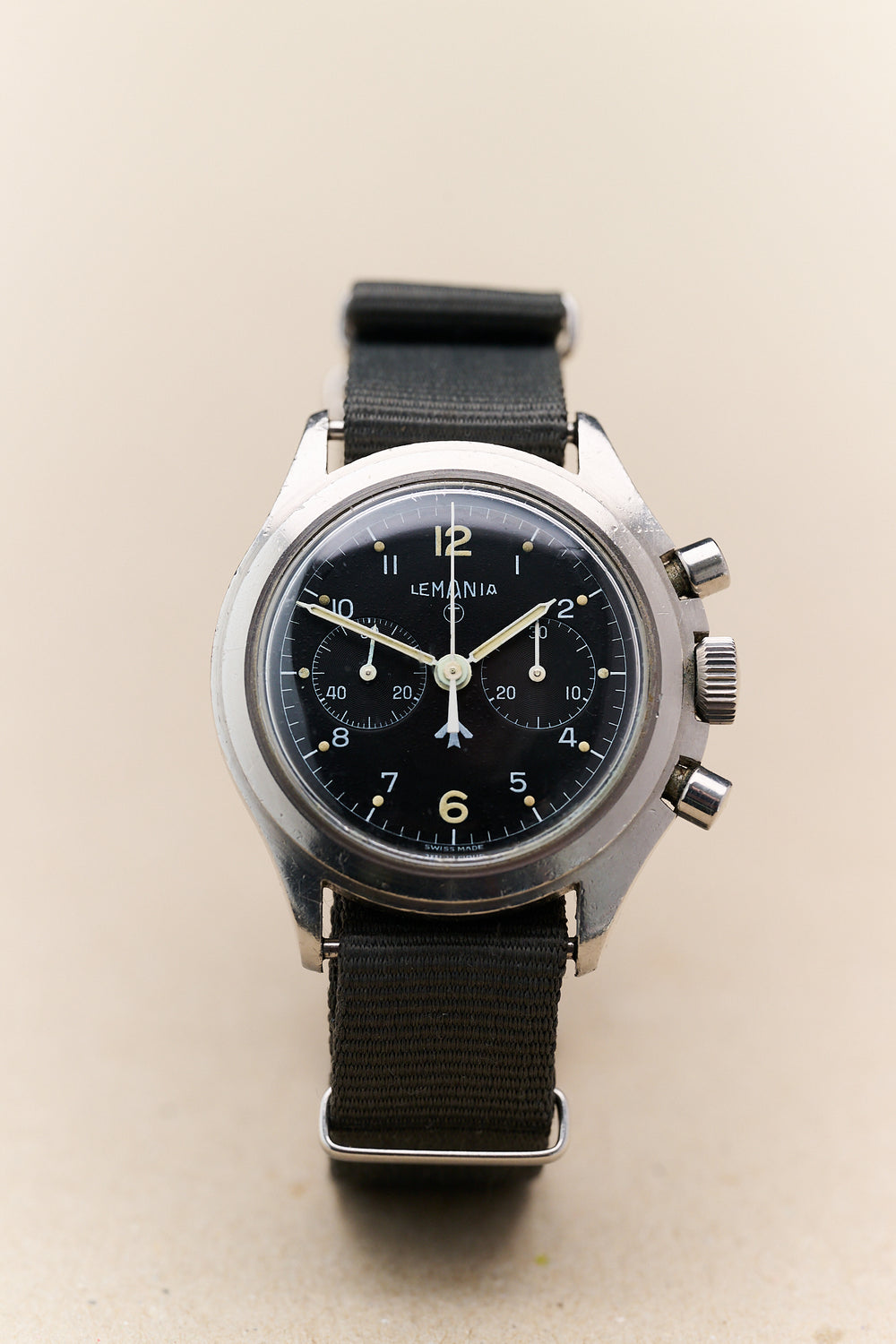 LEMANIA CHRONOGRAPH 818 'ROYAL NAVY ISSUED' 1975