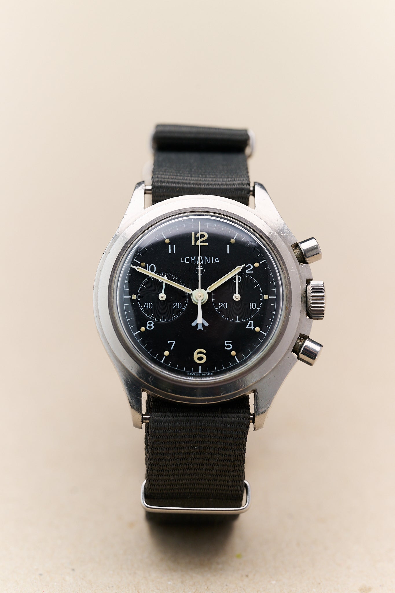 LEMANIA CHRONOGRAPH 818 'ROYAL NAVY ISSUED' 1975
