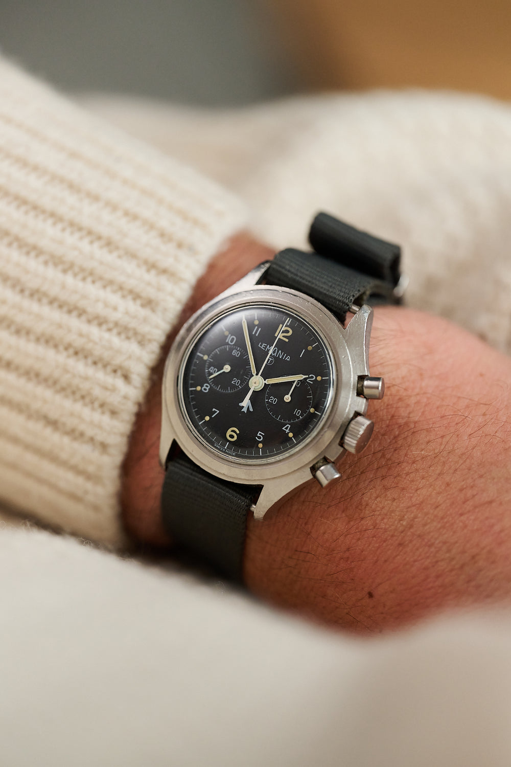 LEMANIA CHRONOGRAPH 818 'ROYAL NAVY ISSUED' 1975