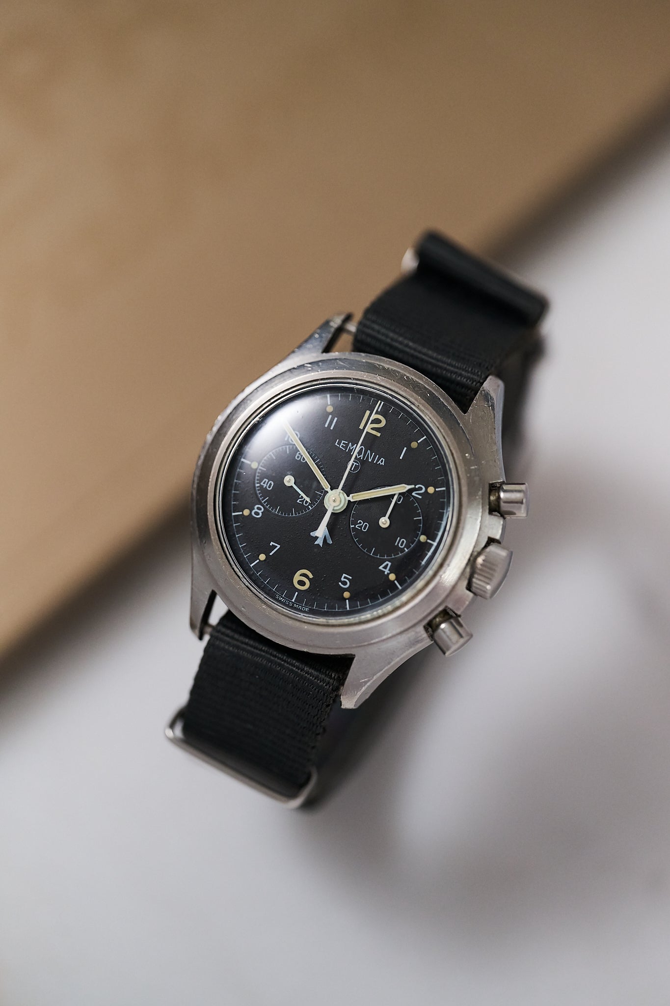 LEMANIA CHRONOGRAPH 818 'ROYAL NAVY ISSUED' 1975