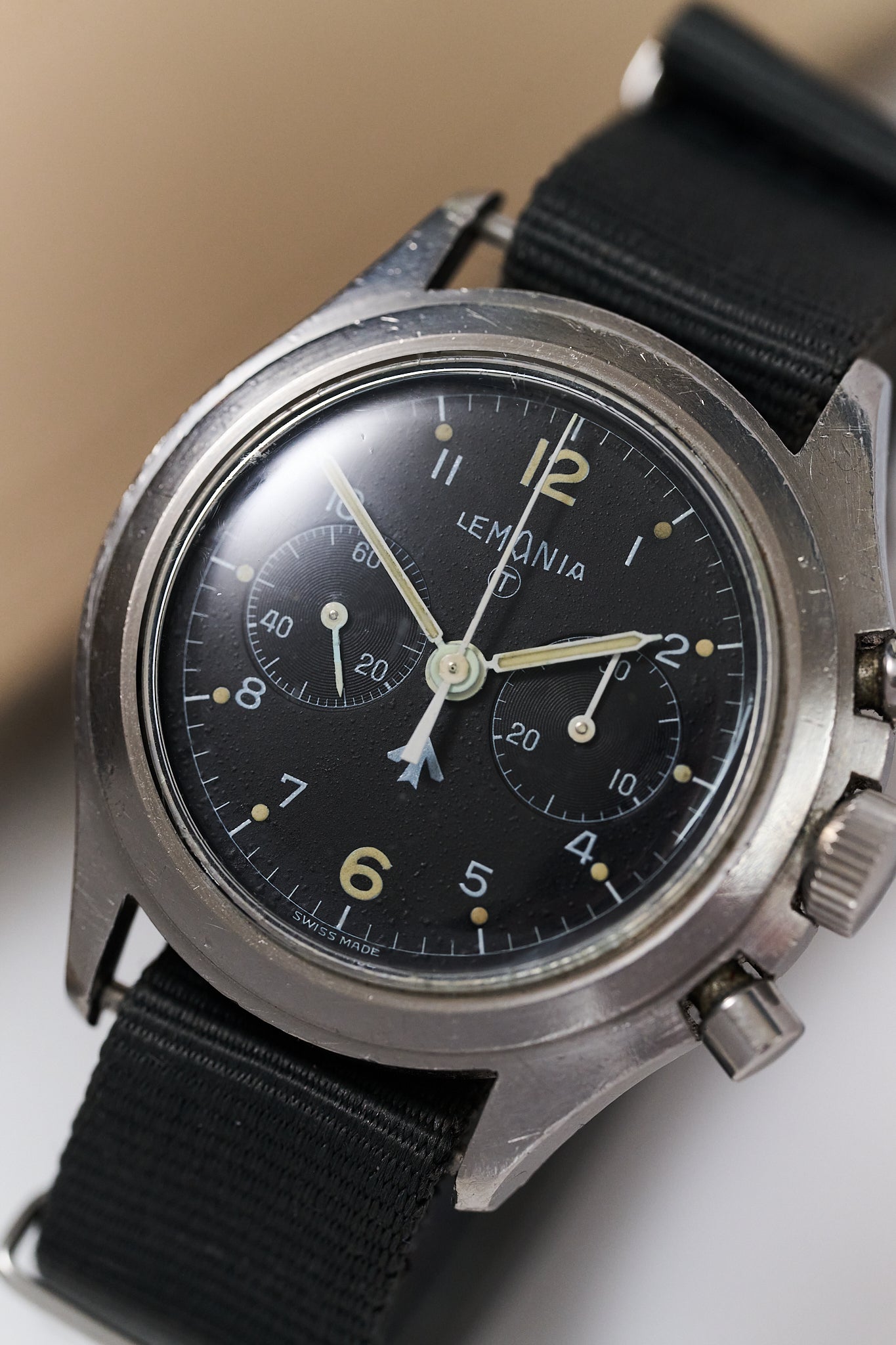 LEMANIA CHRONOGRAPH 818 'ROYAL NAVY ISSUED' 1975