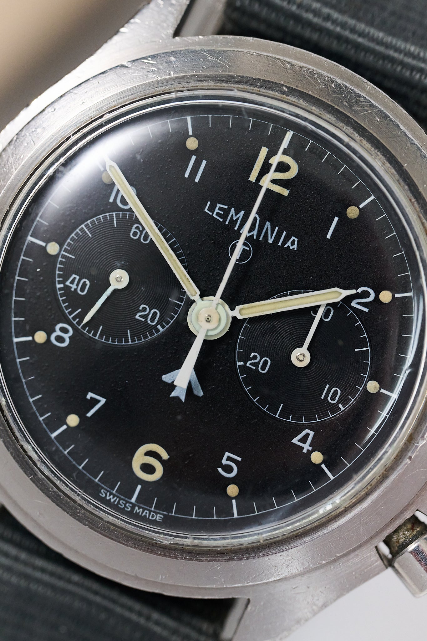 LEMANIA CHRONOGRAPH 818 'ROYAL NAVY ISSUED' 1975