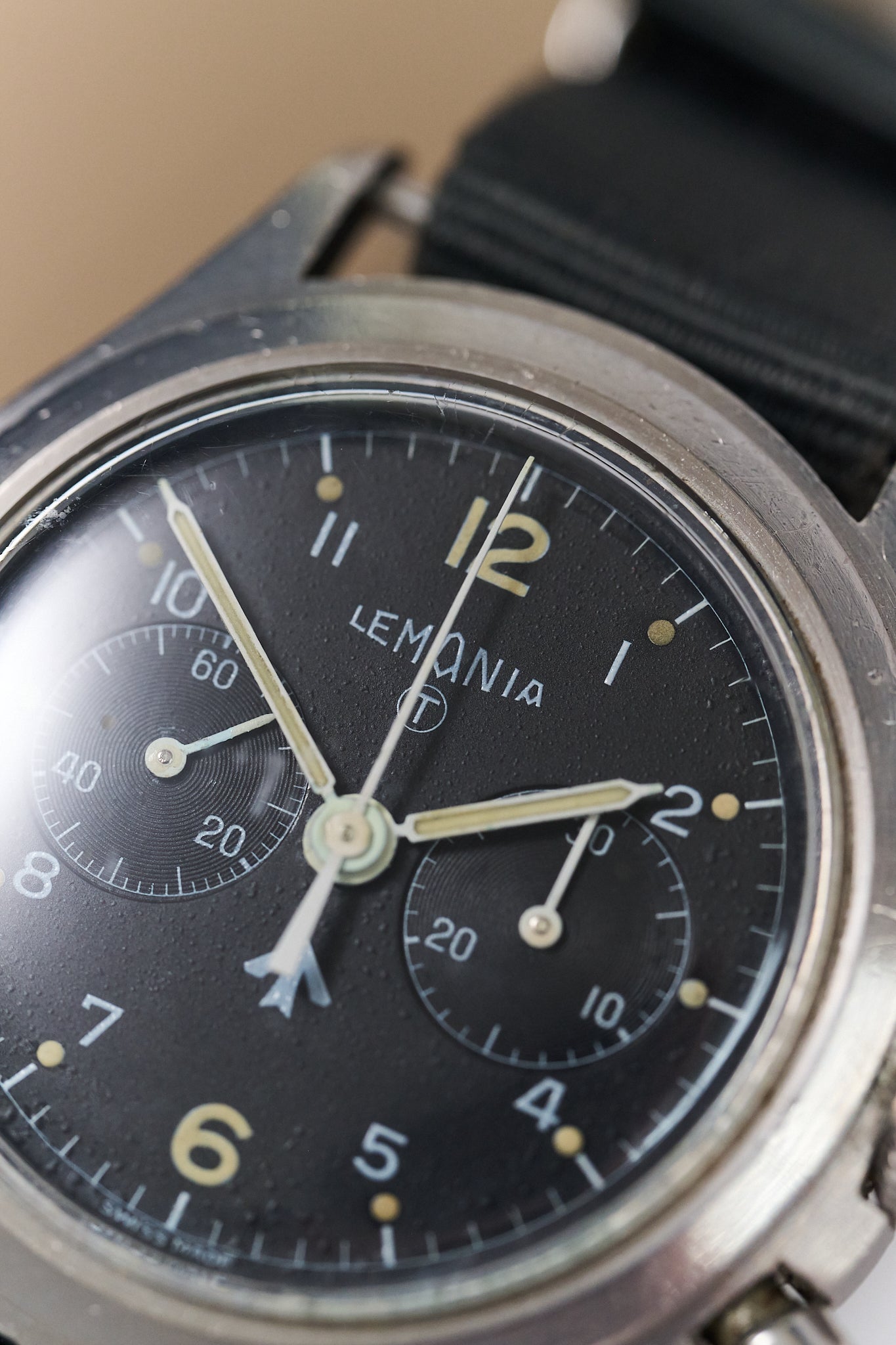 LEMANIA CHRONOGRAPH 818 'ROYAL NAVY ISSUED' 1975