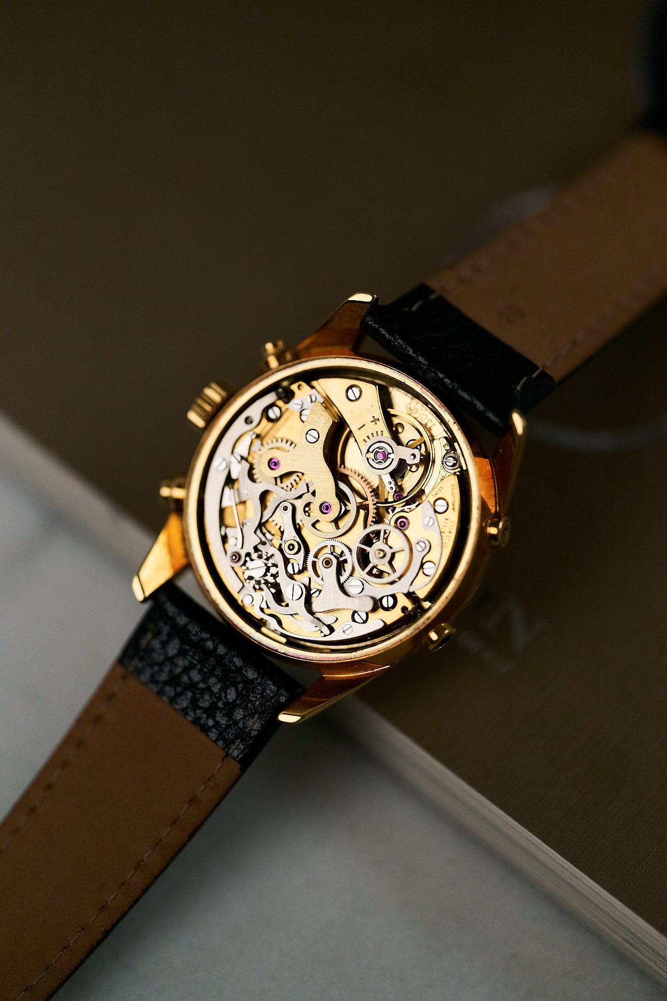LONGINES 18K YELLOW GOLD TRIPLE CALENDAR MOONPHASE CHRONOGRAPH