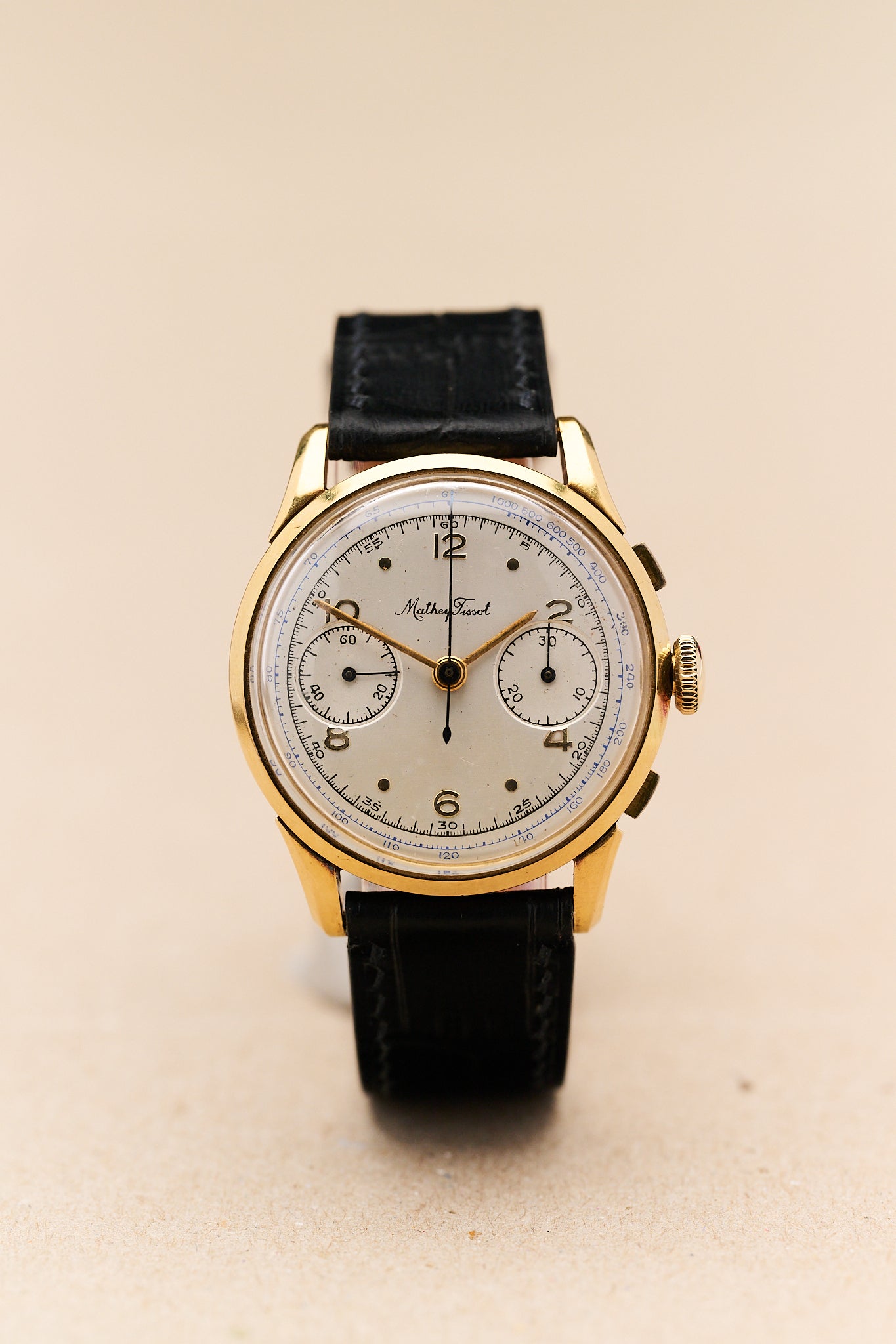 MATHEY-TISSOT 18K YELLOW GOLD CHRONOGRAPH
