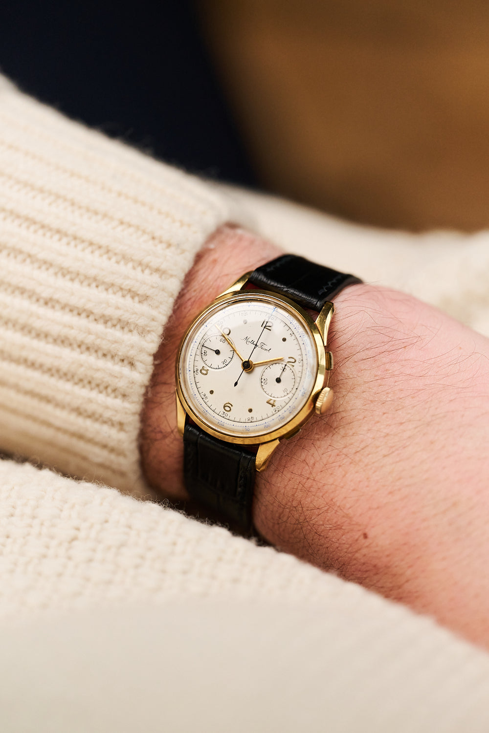 MATHEY-TISSOT 18K YELLOW GOLD CHRONOGRAPH