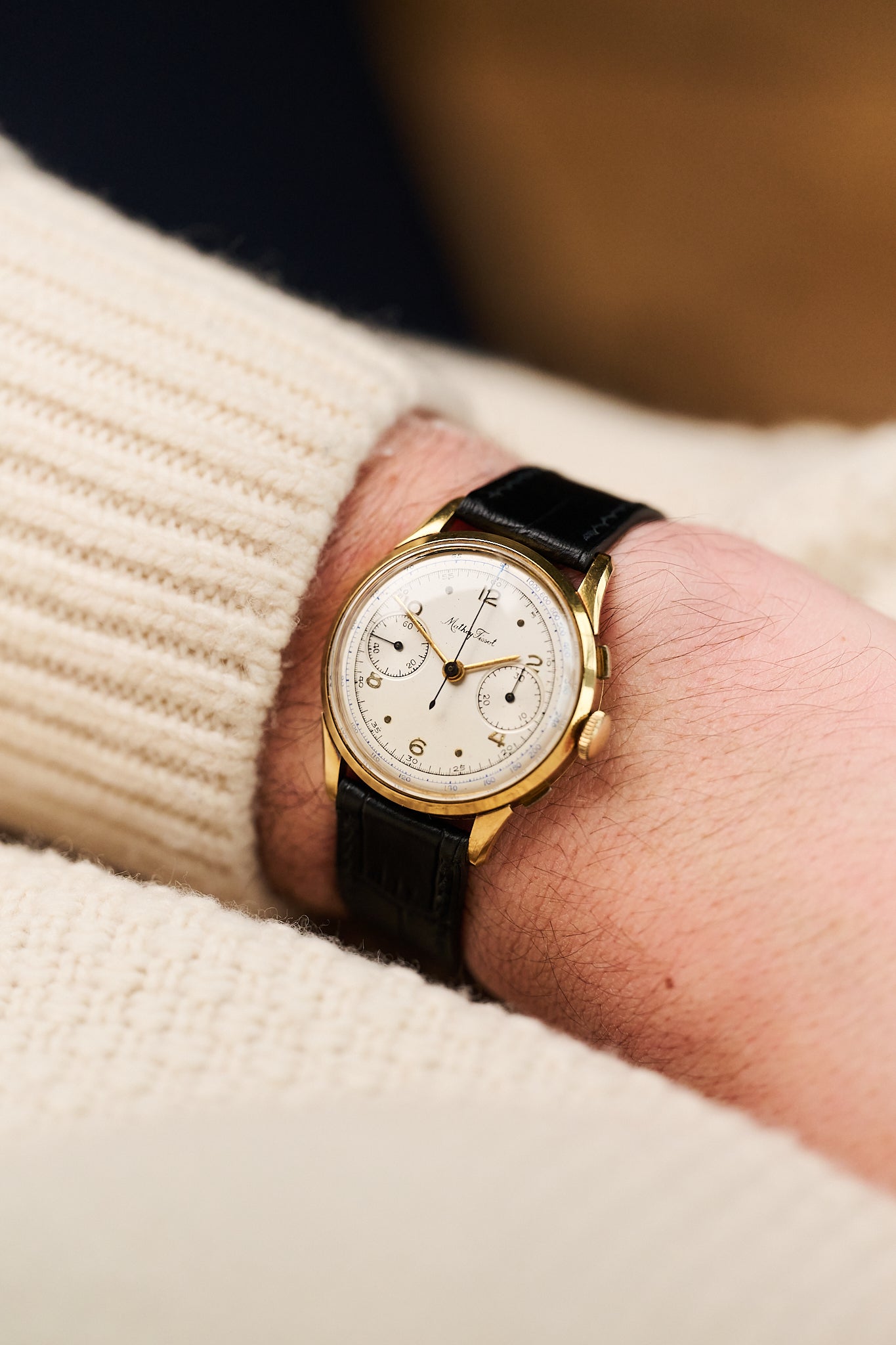 MATHEY-TISSOT 18K YELLOW GOLD CHRONOGRAPH