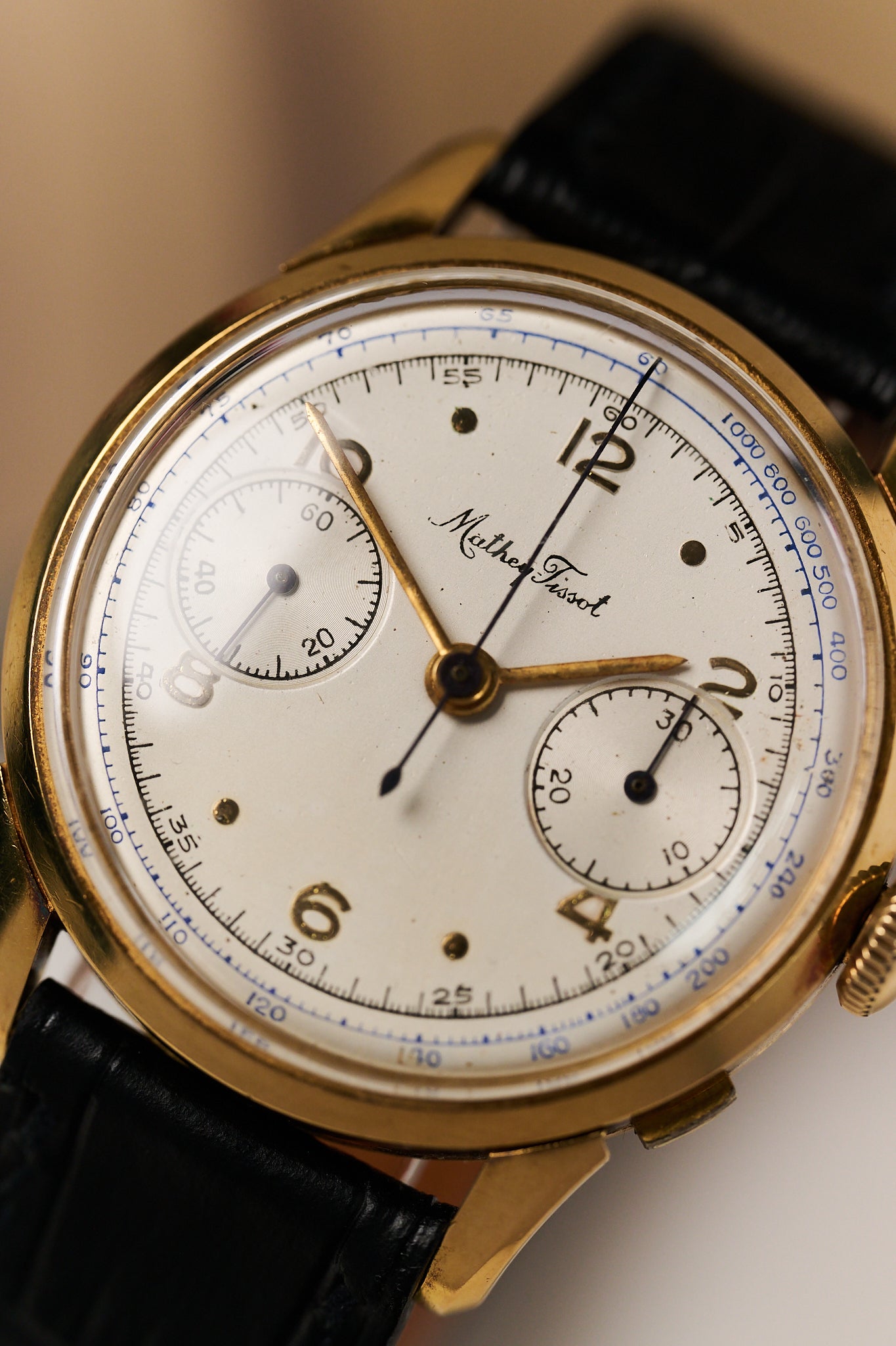 MATHEY-TISSOT 18K YELLOW GOLD CHRONOGRAPH