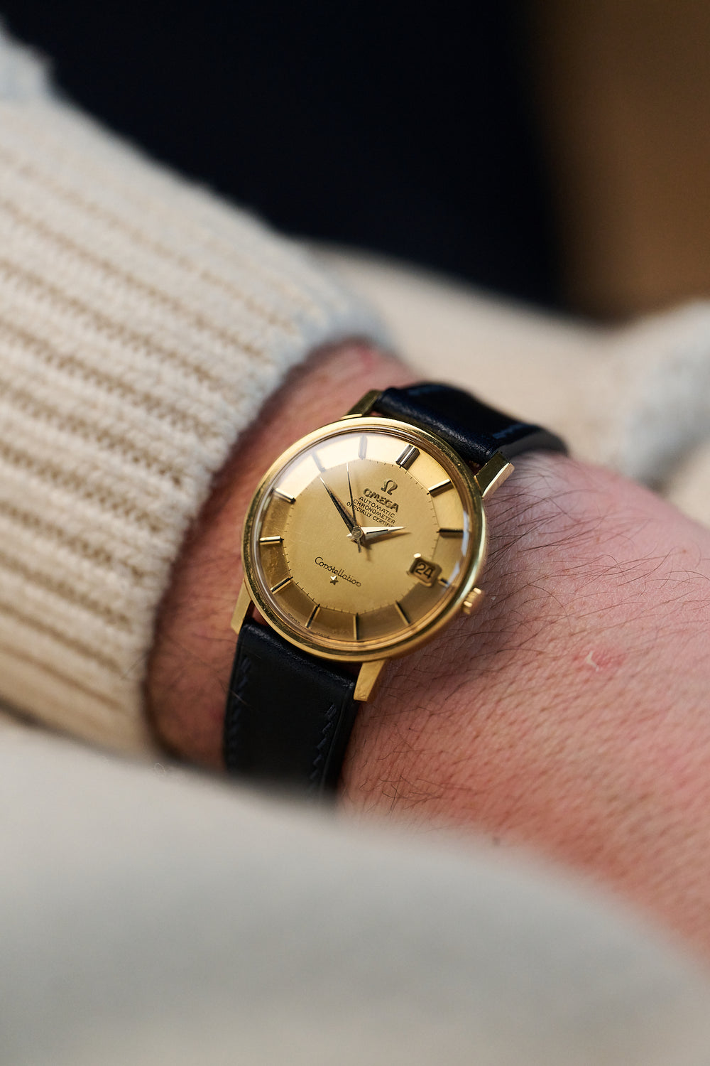 OMEGA CONSTELLATION 18K YELLOW GOLD 'PIE PAN'