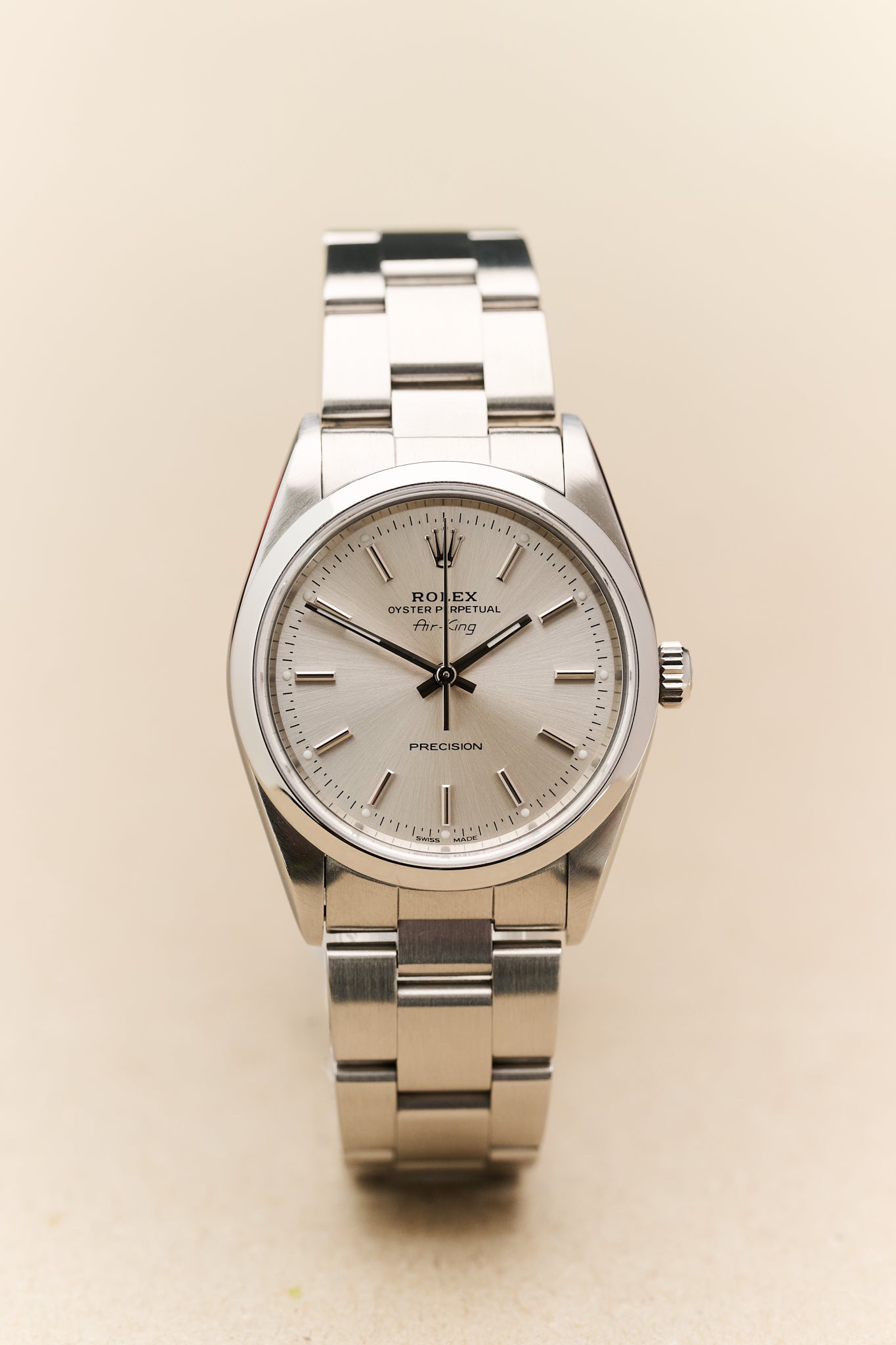 ROLEX AIR KING 14000M 'SILVER DIAL' FULL SET