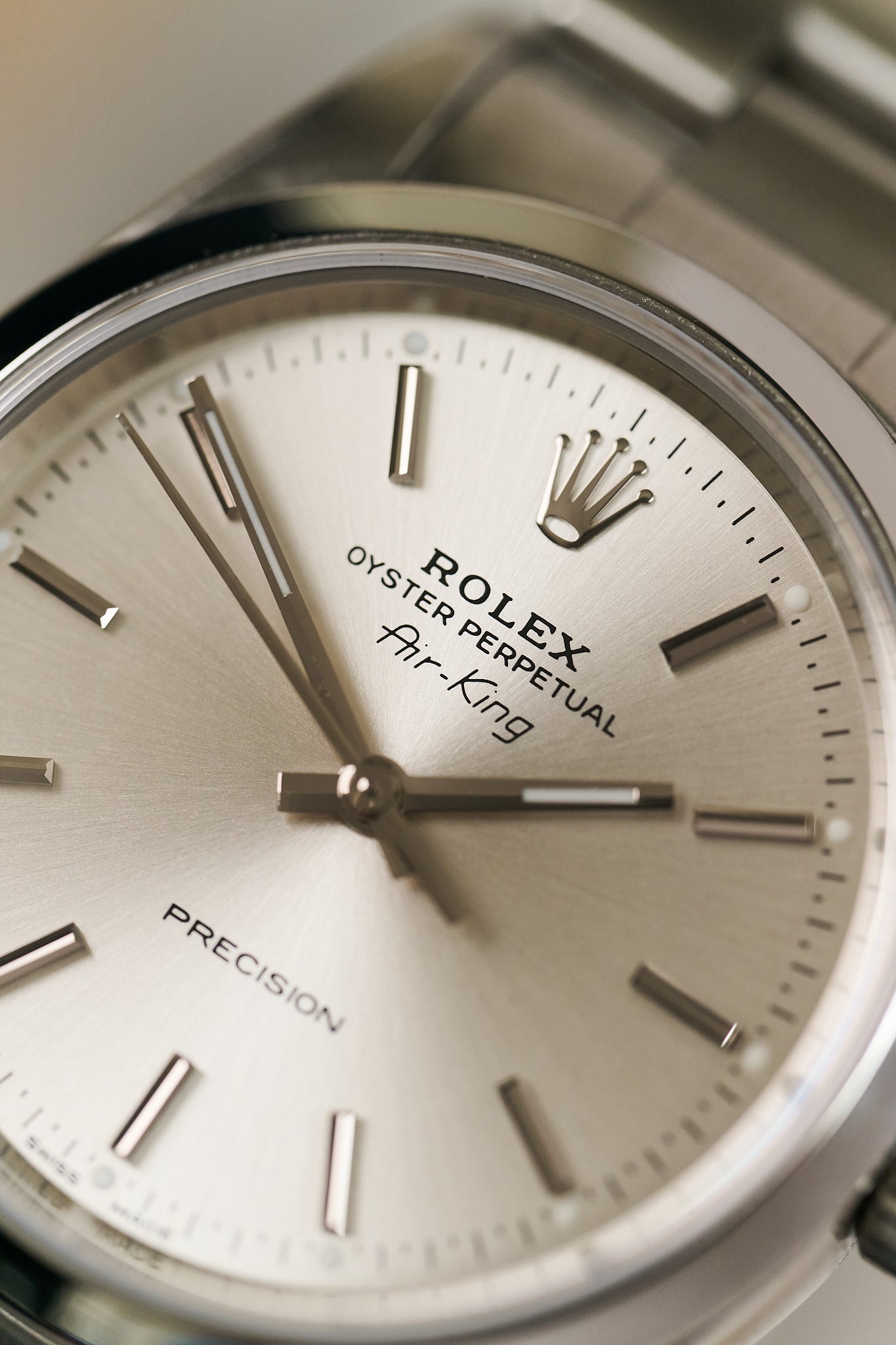 ROLEX AIR KING 14000M 'SILVER DIAL' FULL SET