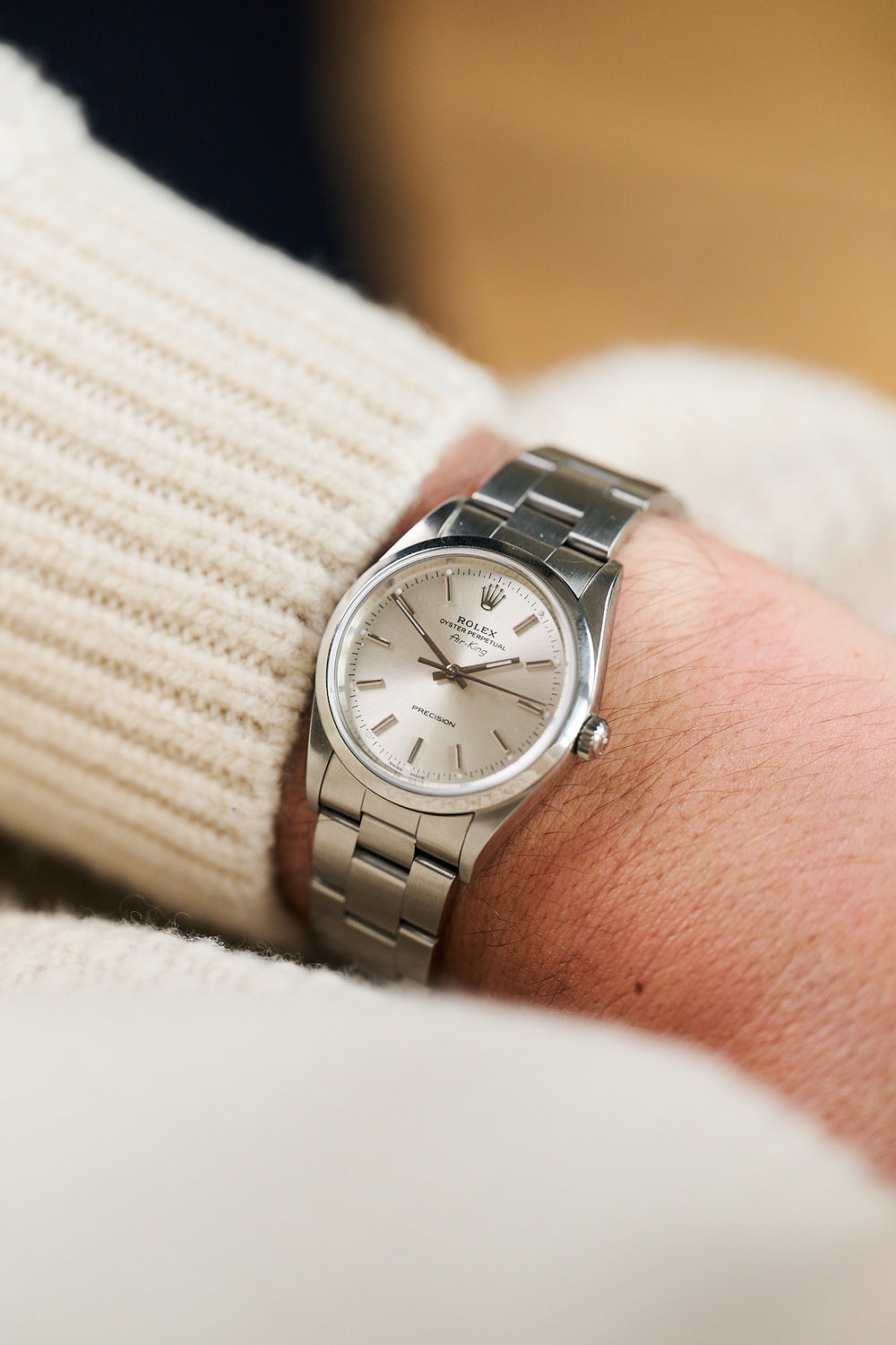 ROLEX AIR KING 14000M 'SILVER DIAL' FULL SET