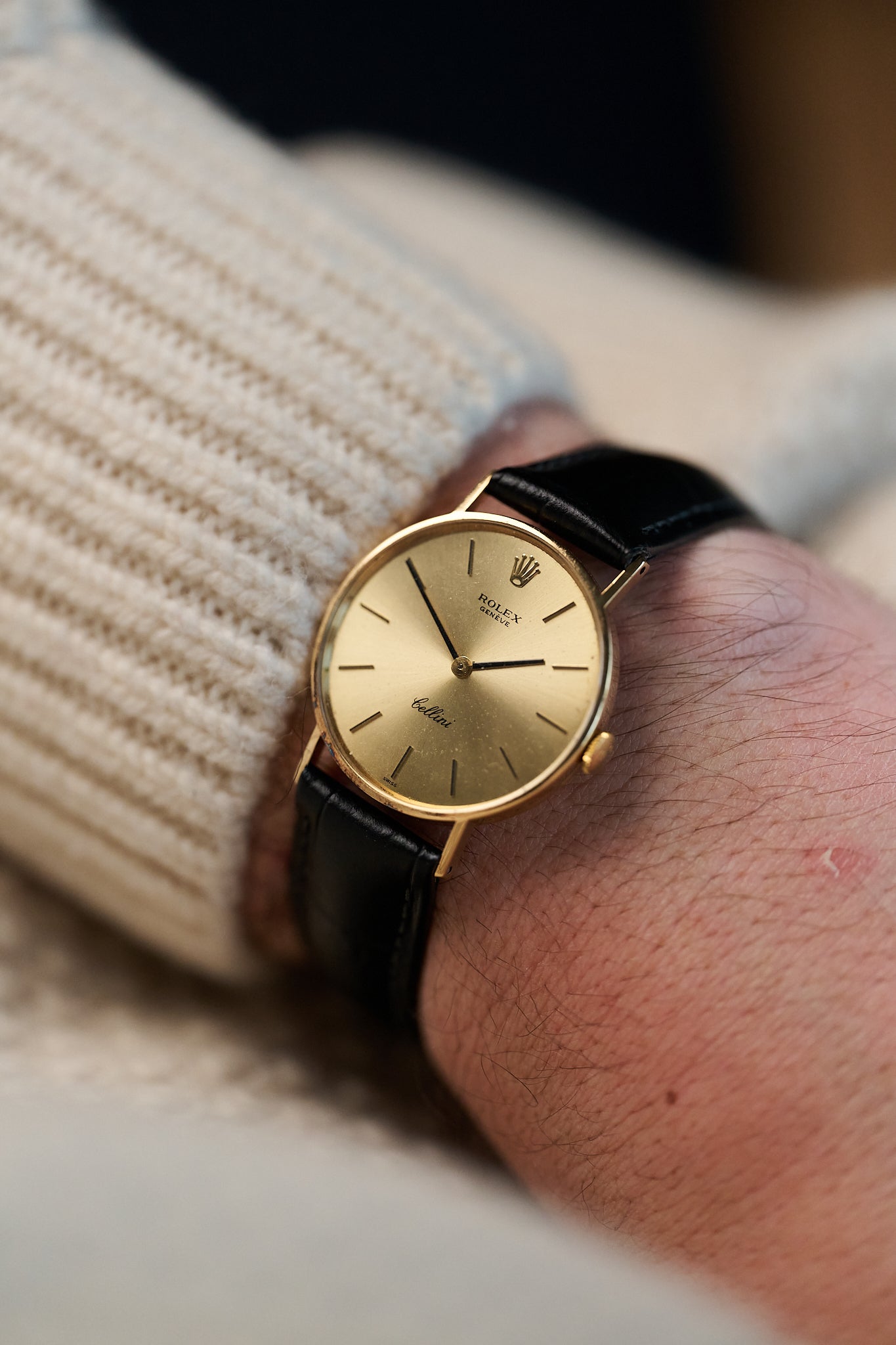 ROLEX CELLINI 3833 18K YELLOW GOLD 'CHAMPAGNE DIAL'