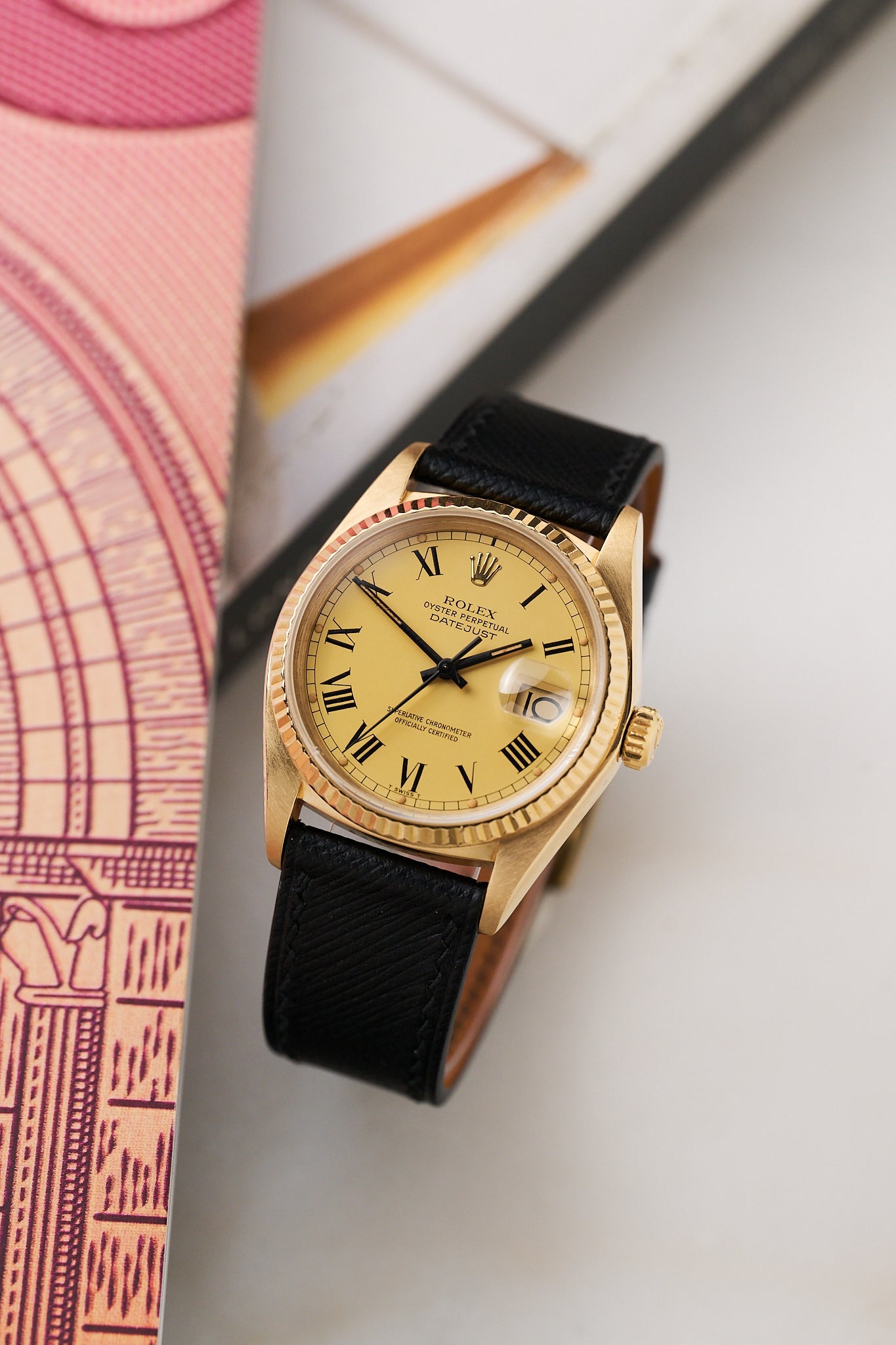 ROLEX DATEJUST 16018 YELLOW GOLD 'LEMON BUCKLEY DIAL'