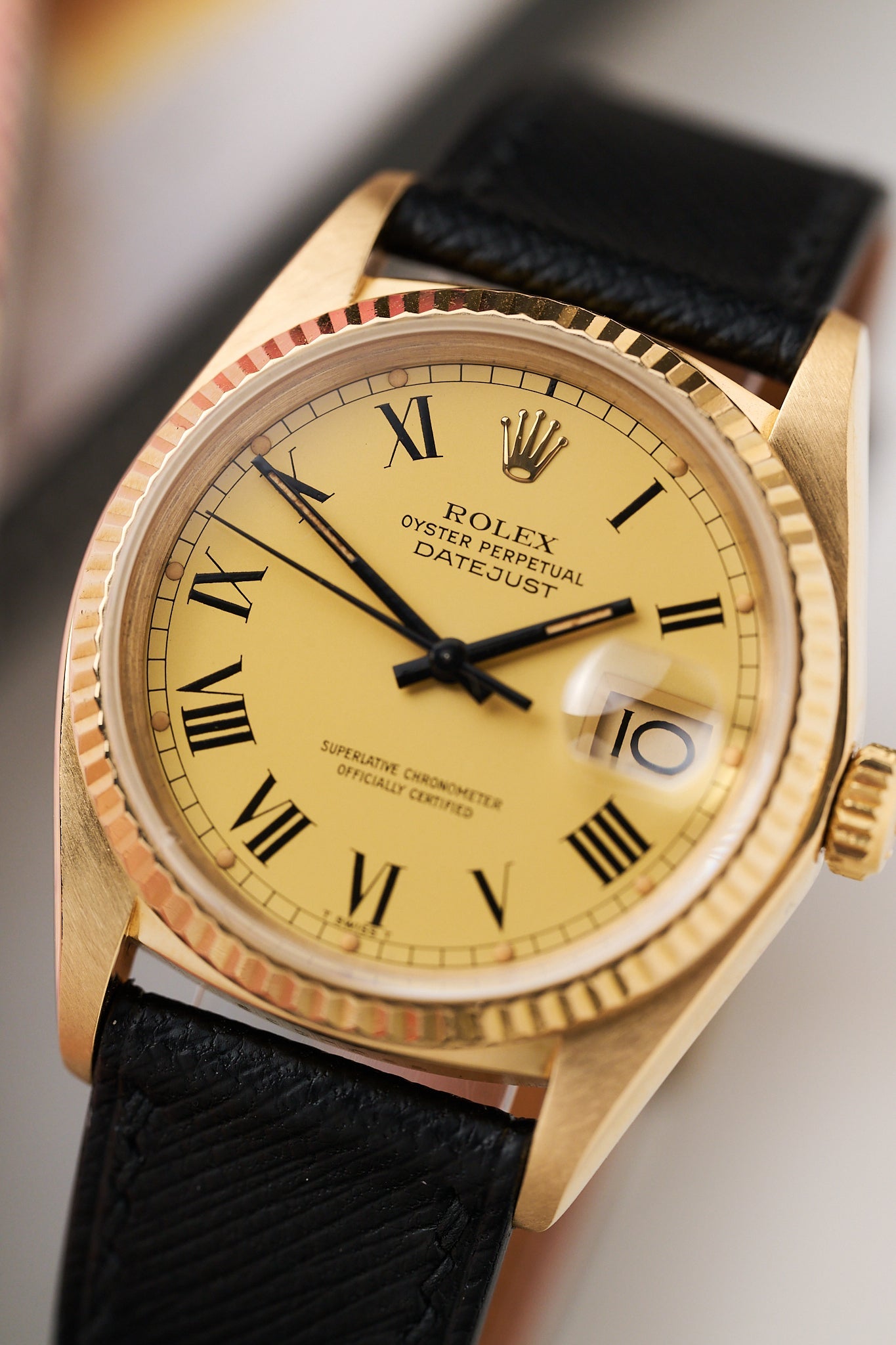 ROLEX DATEJUST 16018 YELLOW GOLD 'LEMON BUCKLEY DIAL'