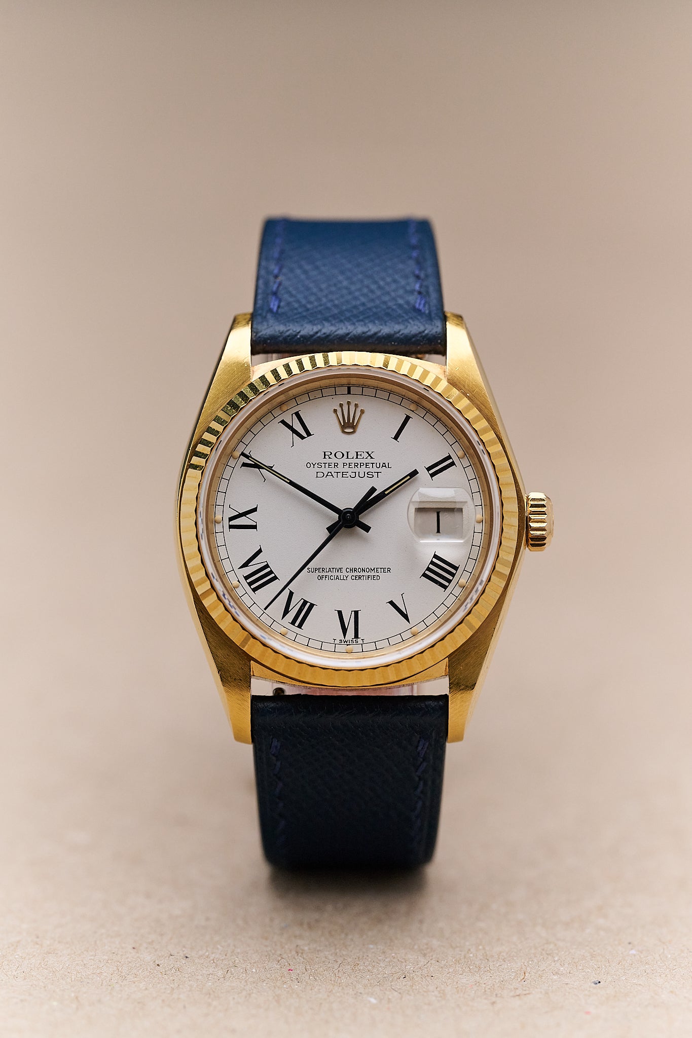 ROLEX DATEJUST 18K YELLOW GOLD 16018 'BUCKLEY DIAL'