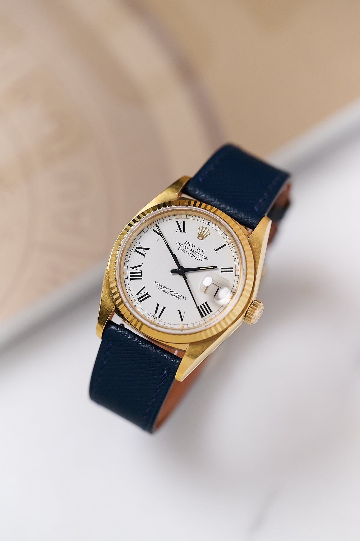 ROLEX DATEJUST 18K YELLOW GOLD 16018 'BUCKLEY DIAL'