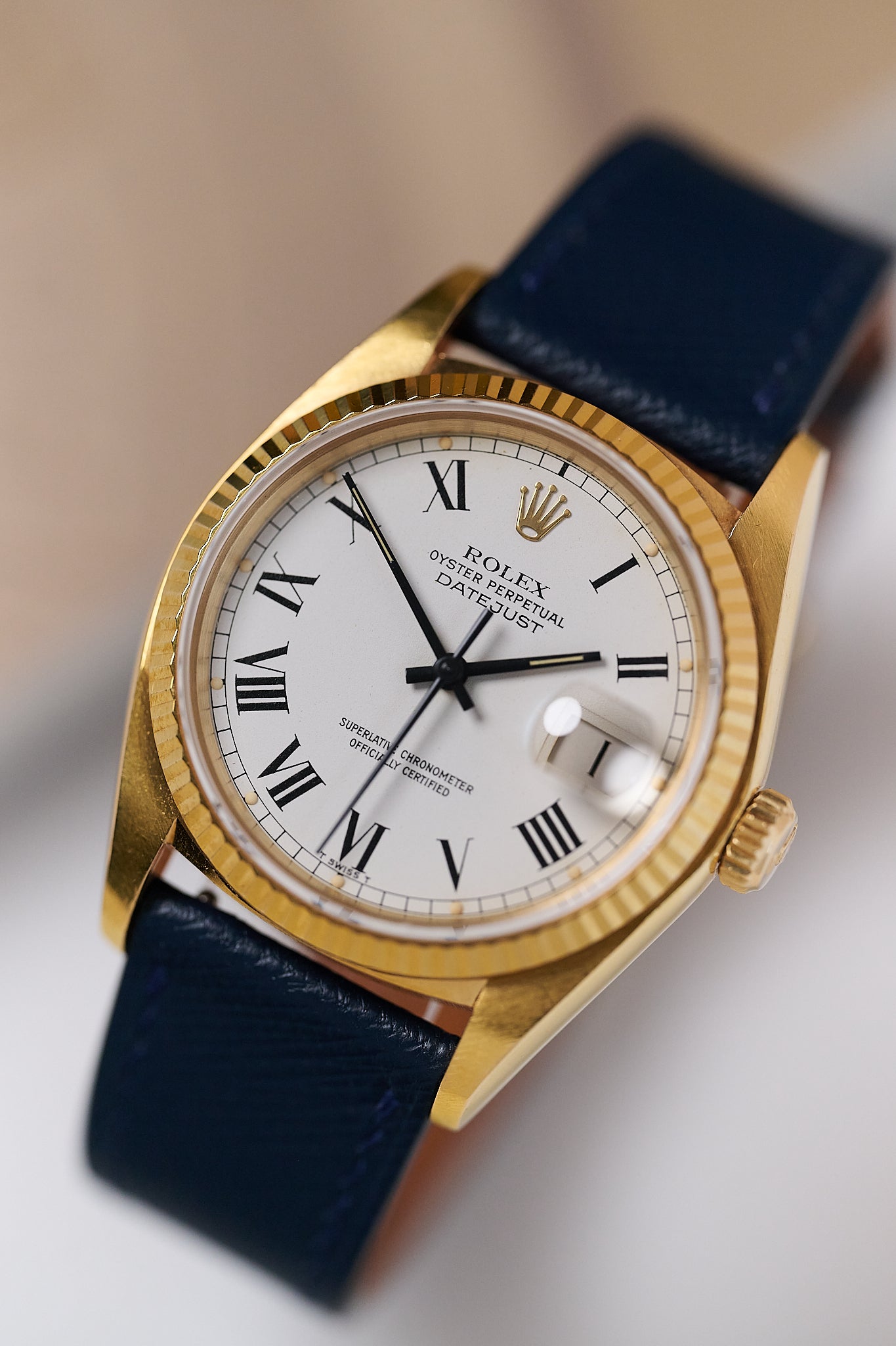 ROLEX DATEJUST 18K YELLOW GOLD 16018 'BUCKLEY DIAL'