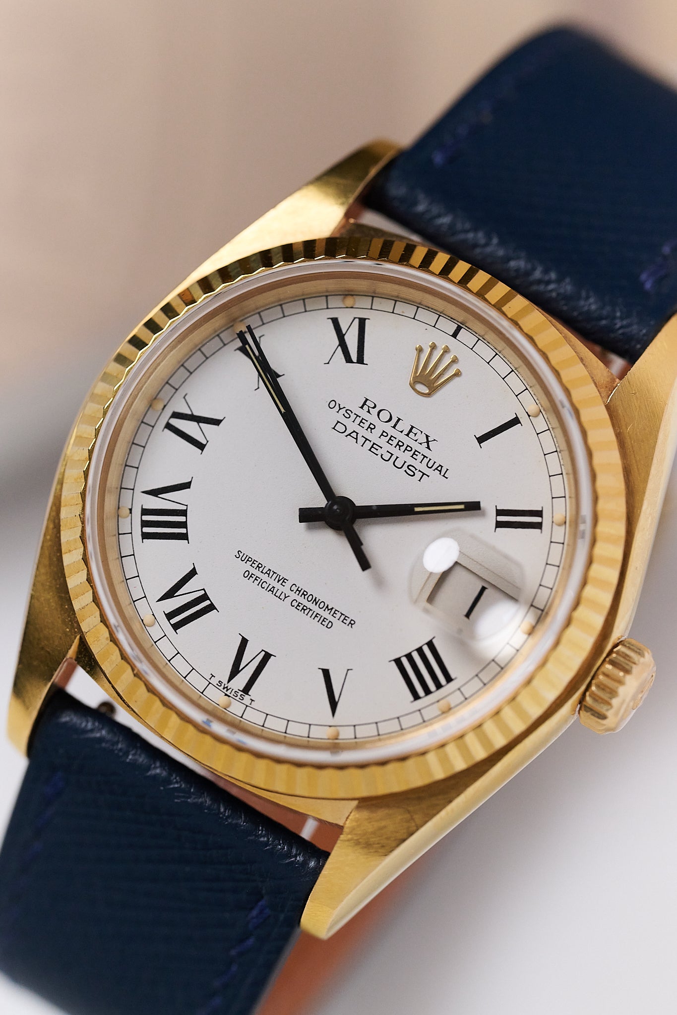 ROLEX DATEJUST 18K YELLOW GOLD 16018 'BUCKLEY DIAL'
