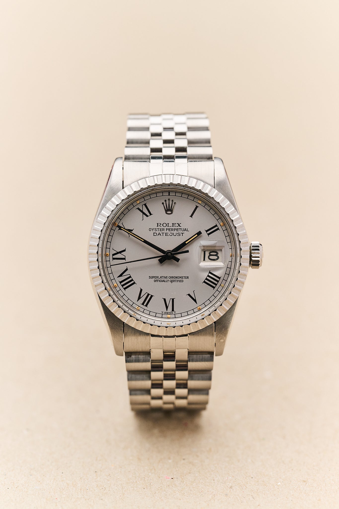 ROLEX DATEJUST 36 16030 'GREY BUCKLEY DIAL'