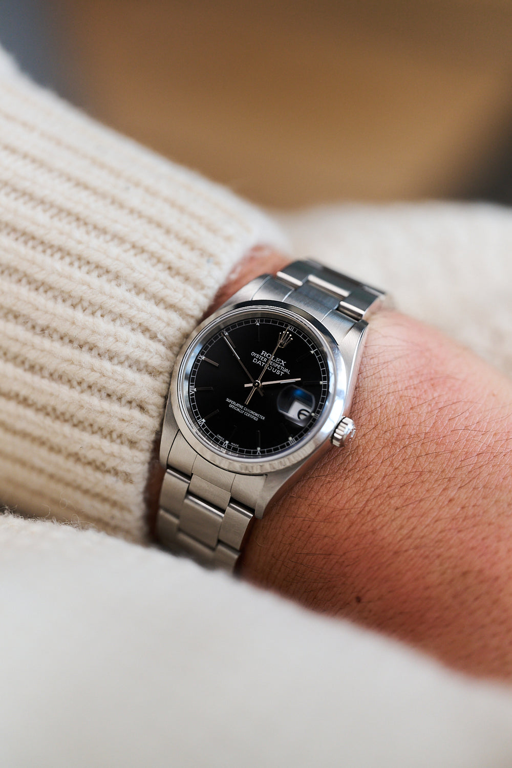 ROLEX DATEJUST 36 16200 'BLACK DIAL' FULL SET