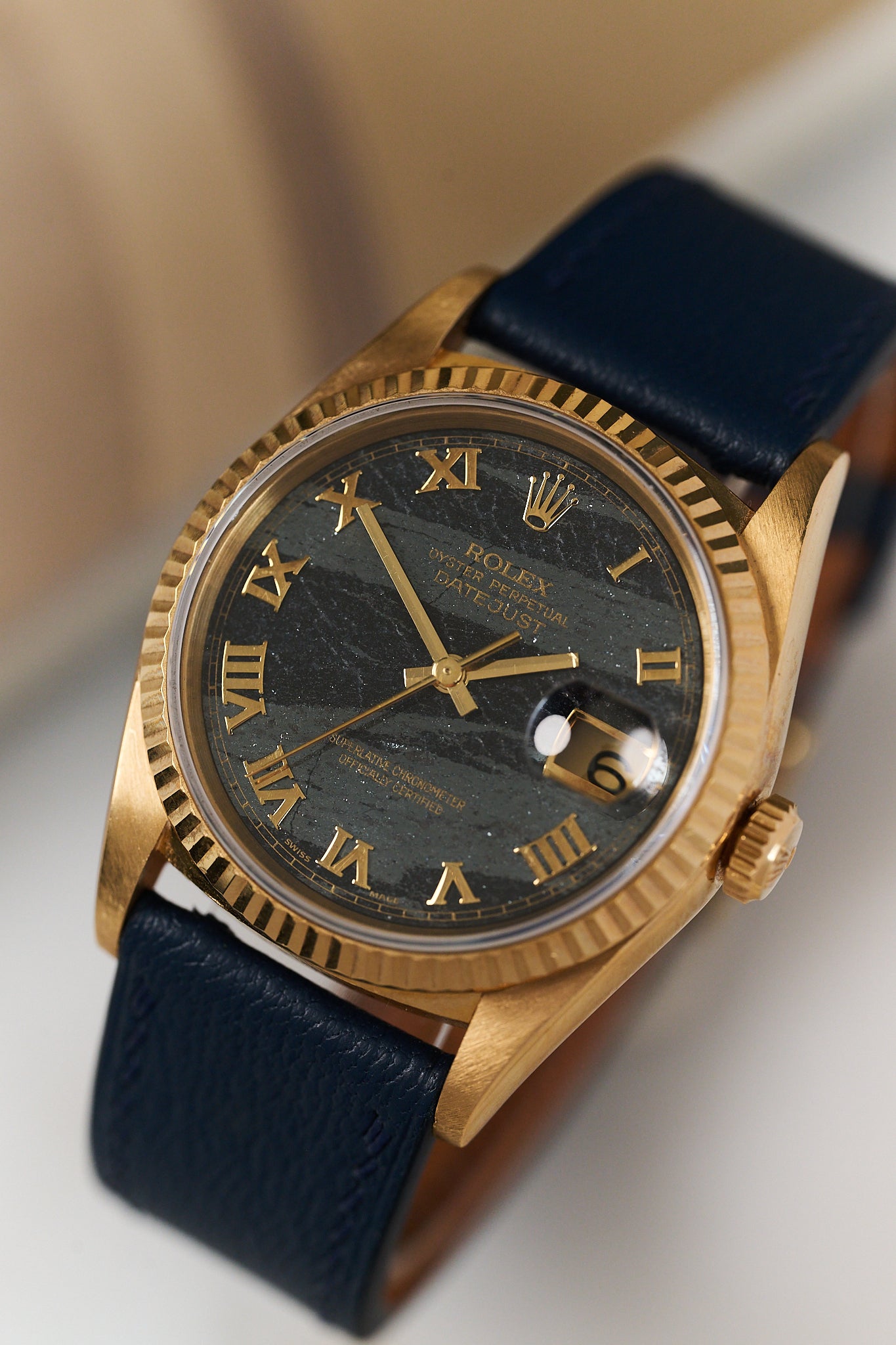 ROLEX DATEJUST 36 16238 18K YELLOW GOLD 'FERRITE DIAL'